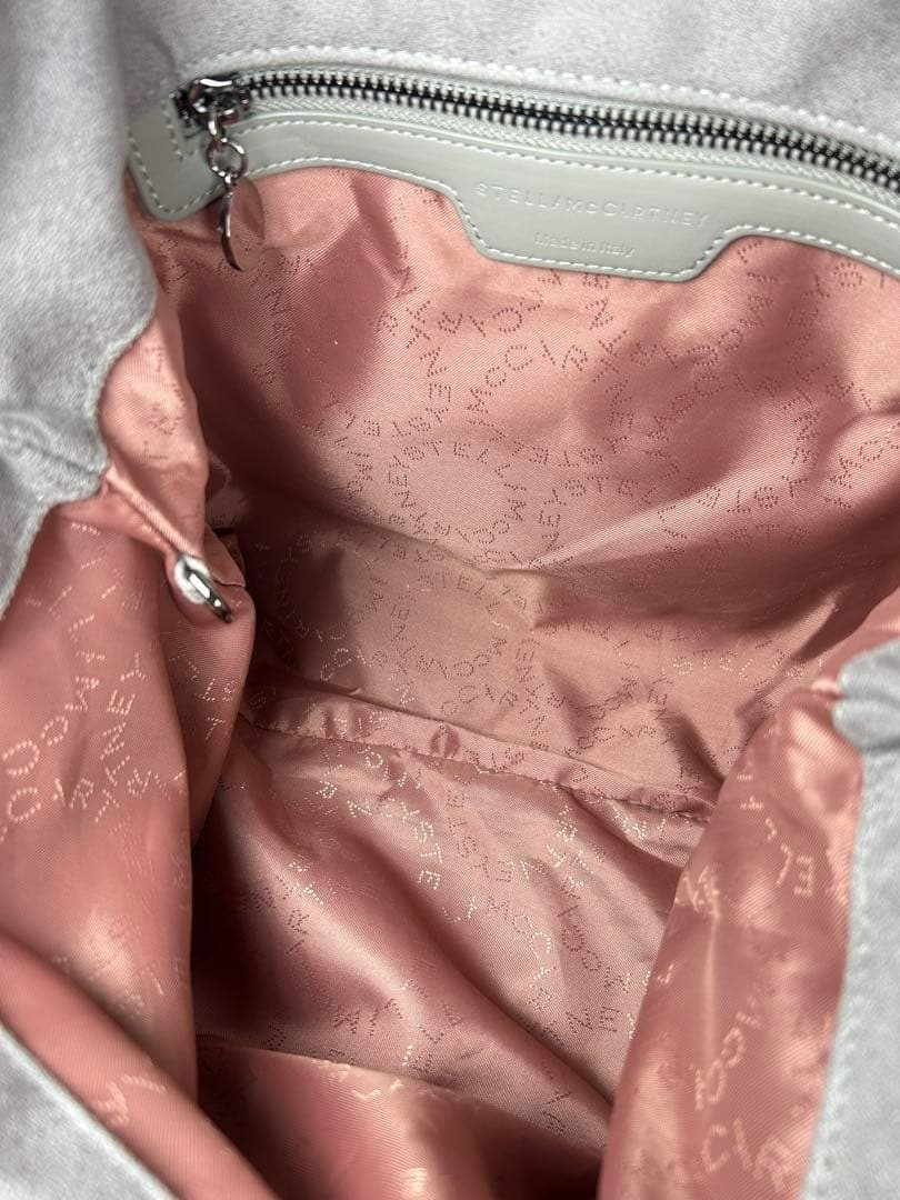 Stella Mccartney Falabella large Fold over Tote Gray Leather Shoulder bag 122611