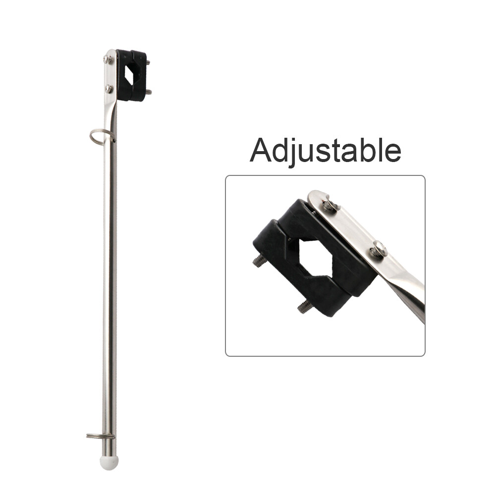 2X Stainless Steel Boat Flag Pole Holder fit 7/8" - 1" Rail Mount Pontoon/Kayak