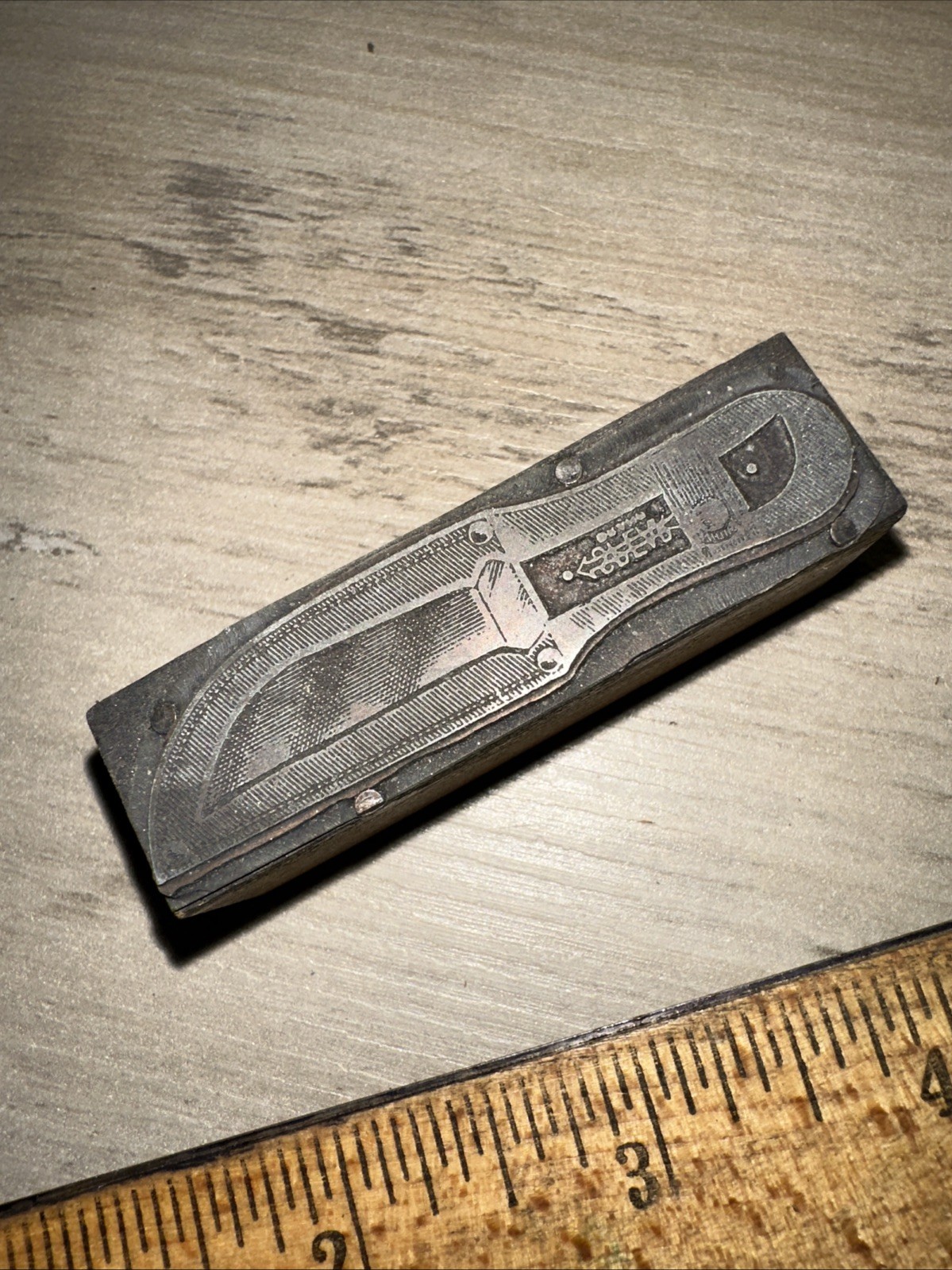Printing Block “ Spear Brand Fixed Blade Knife “ #5 Nice Lines