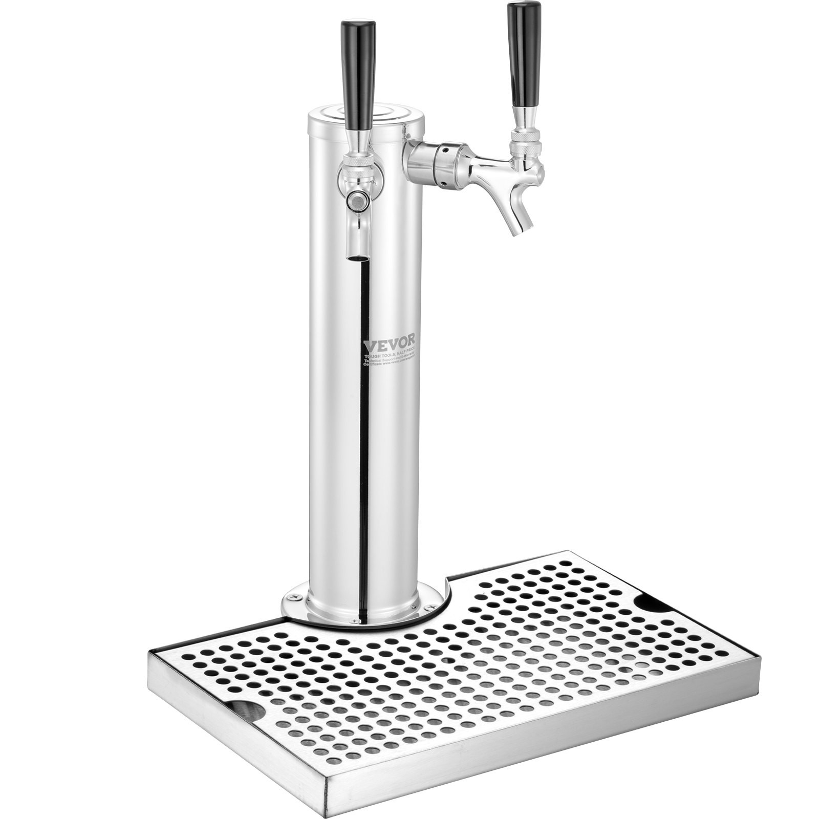 Dual Tap Kegerator Kit w/ D-Coupler Dual Gauge Regulator & Self Closing Taps