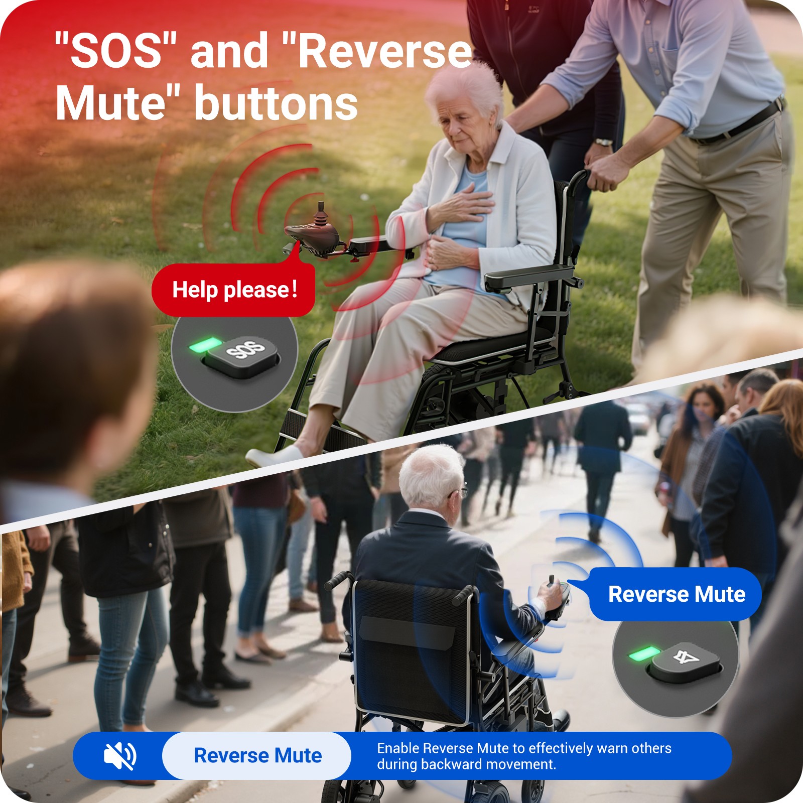 34.3lbs Ultra-Lightweight Electric Wheelchair 300lbs Capacity Foldable for Adult