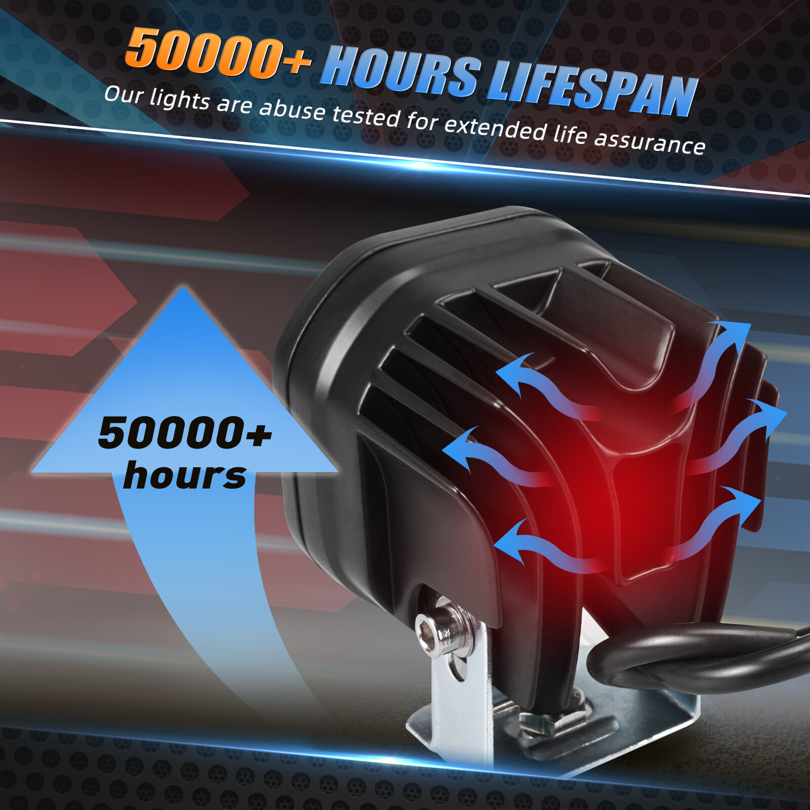 For Yamaha Raptor 700 700R Driving Headlight LED Work Lights 12V-24V 25W 4-Pack