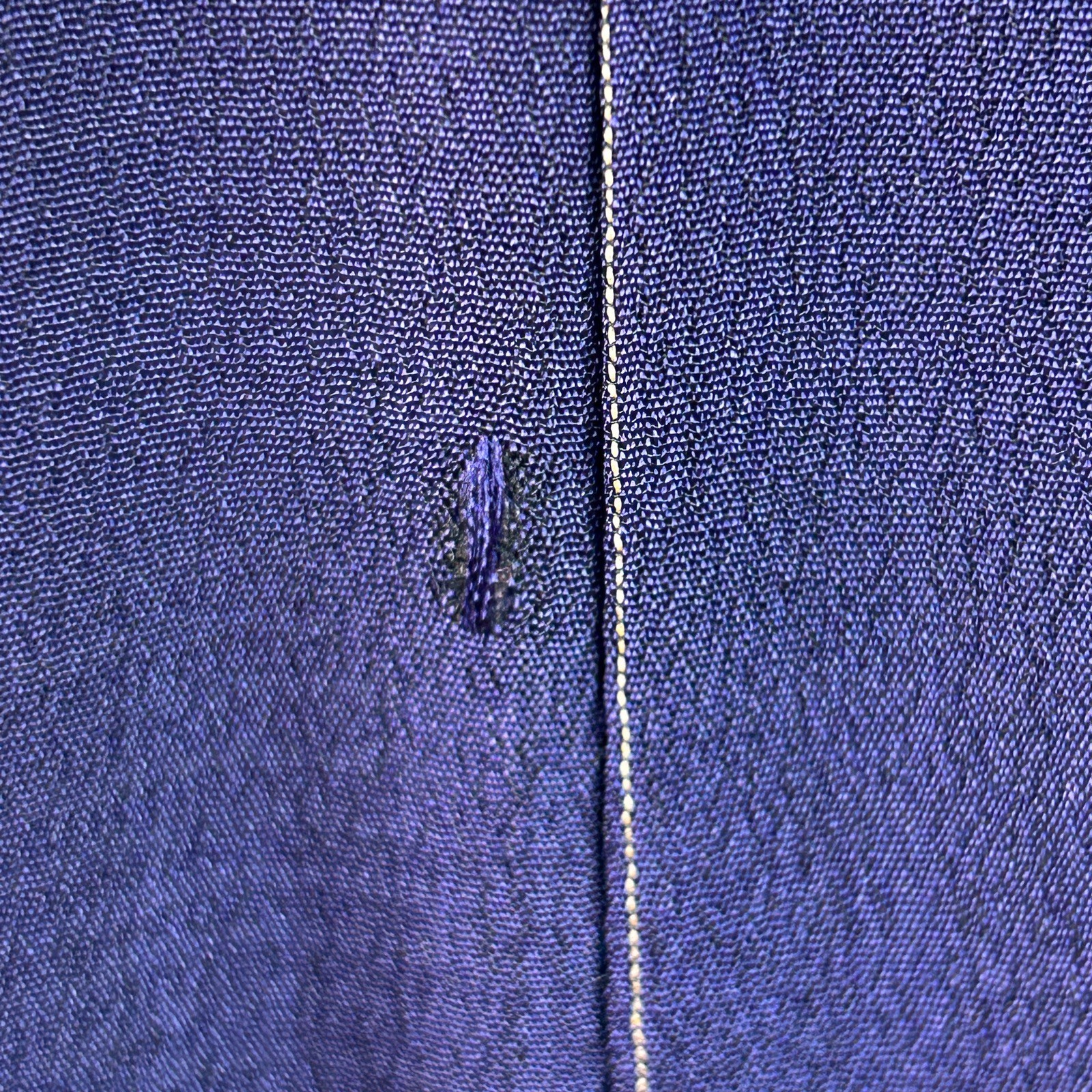 Japanese Vintage Navy Blue Windowpane Full Length Kimono Robe 100% Silk Lined