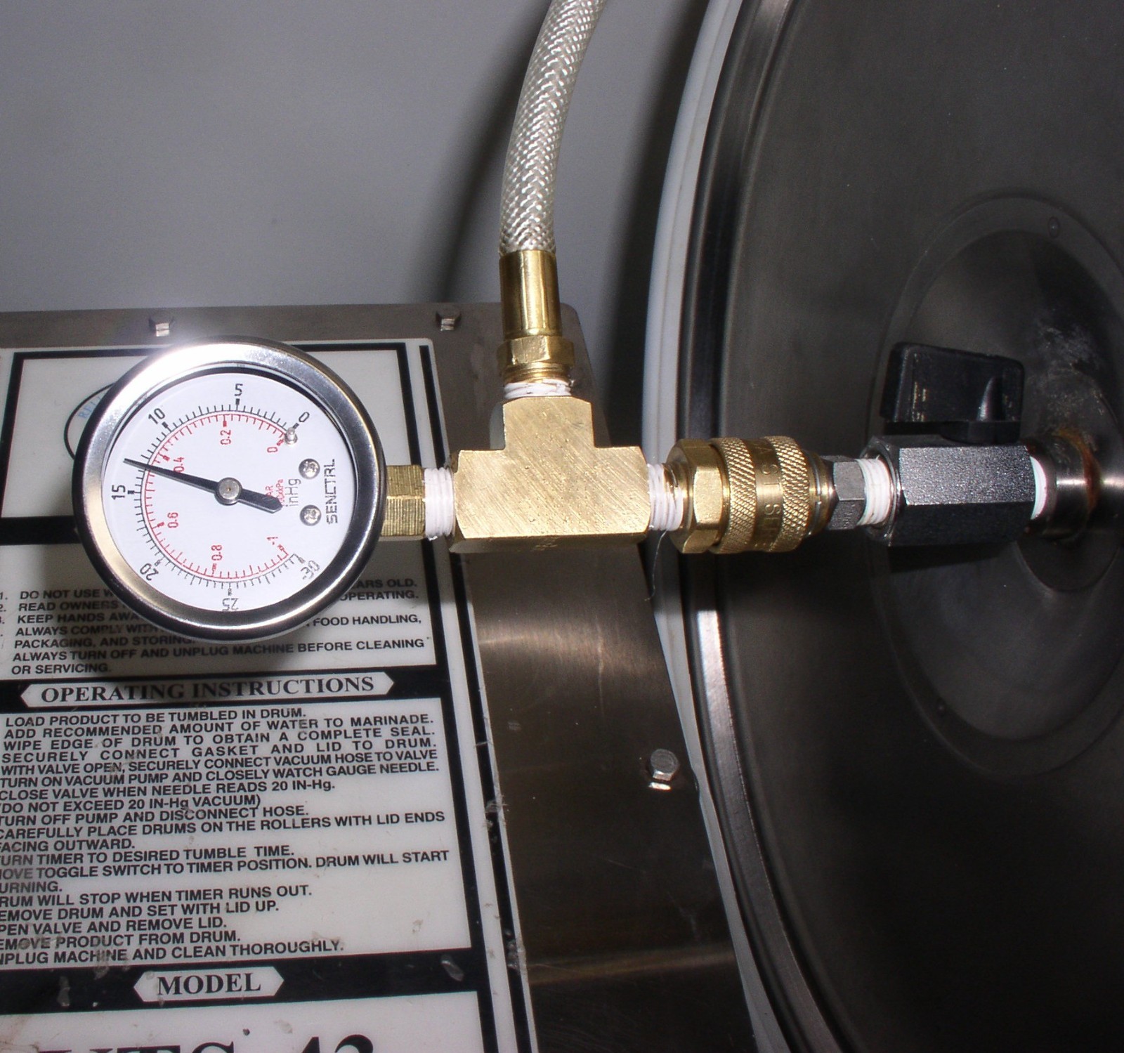 BIRO VTS 43 VACUUM TWIN 20 LB TUMBLER MEAT MARINATOR w/ PUMP 115V VERY CLEAN