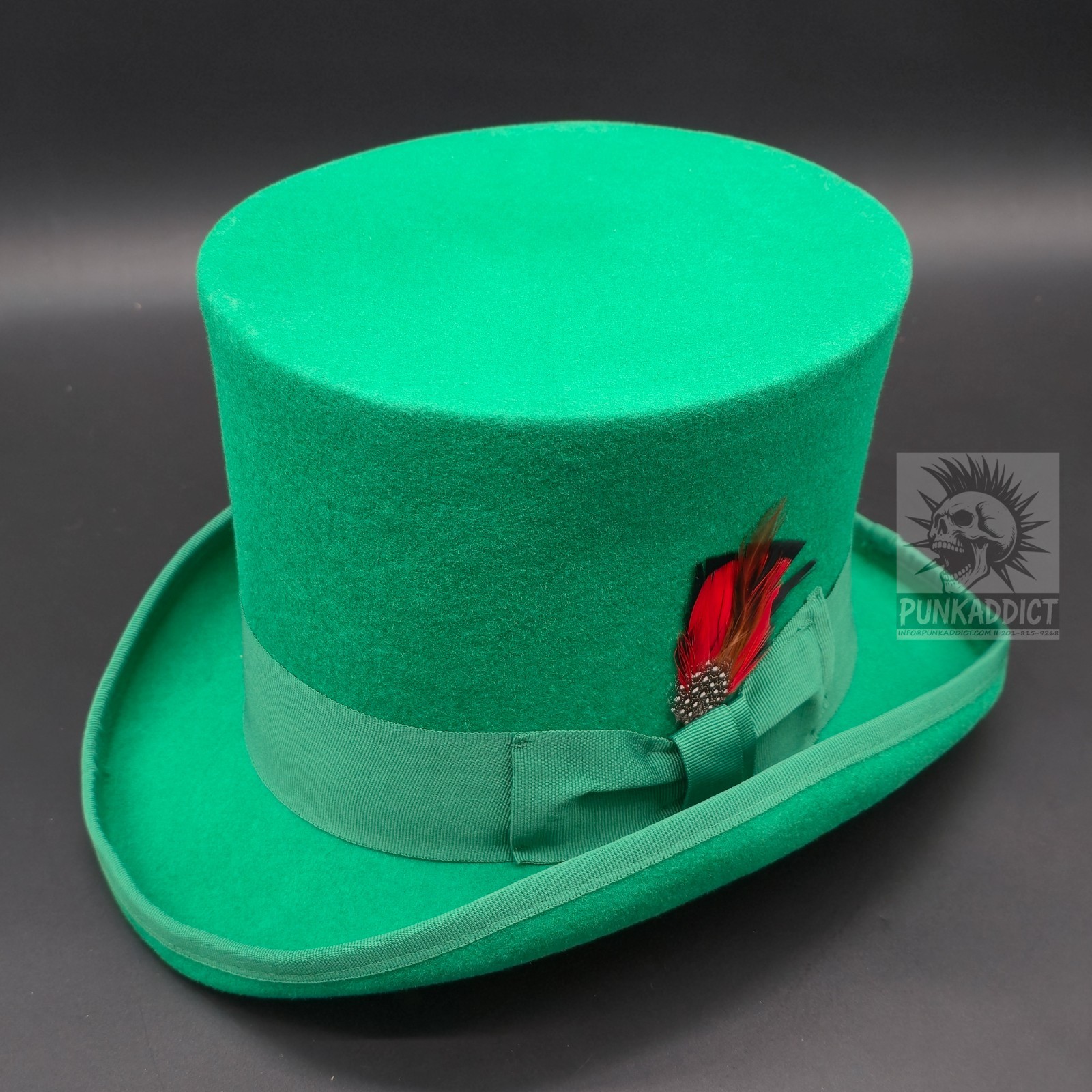 Black Top Hat Wool Felt Victorian Slash Mad Hatter Steampunk Rock Star USA