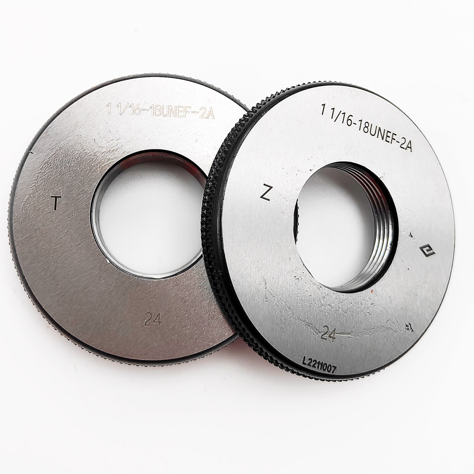 Thread Ring Gage 1" 1/16-18 UNEF Thread Ring gage 2A GO NOGO 1" 1/16-18 UNEF 2A