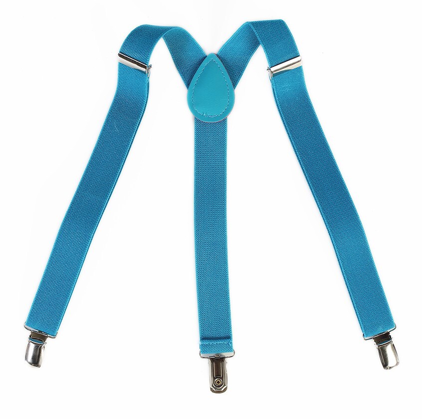 Boys Suspenders Kids Work Elastic Adjustable Solid Straight Clip On Y Back One "
