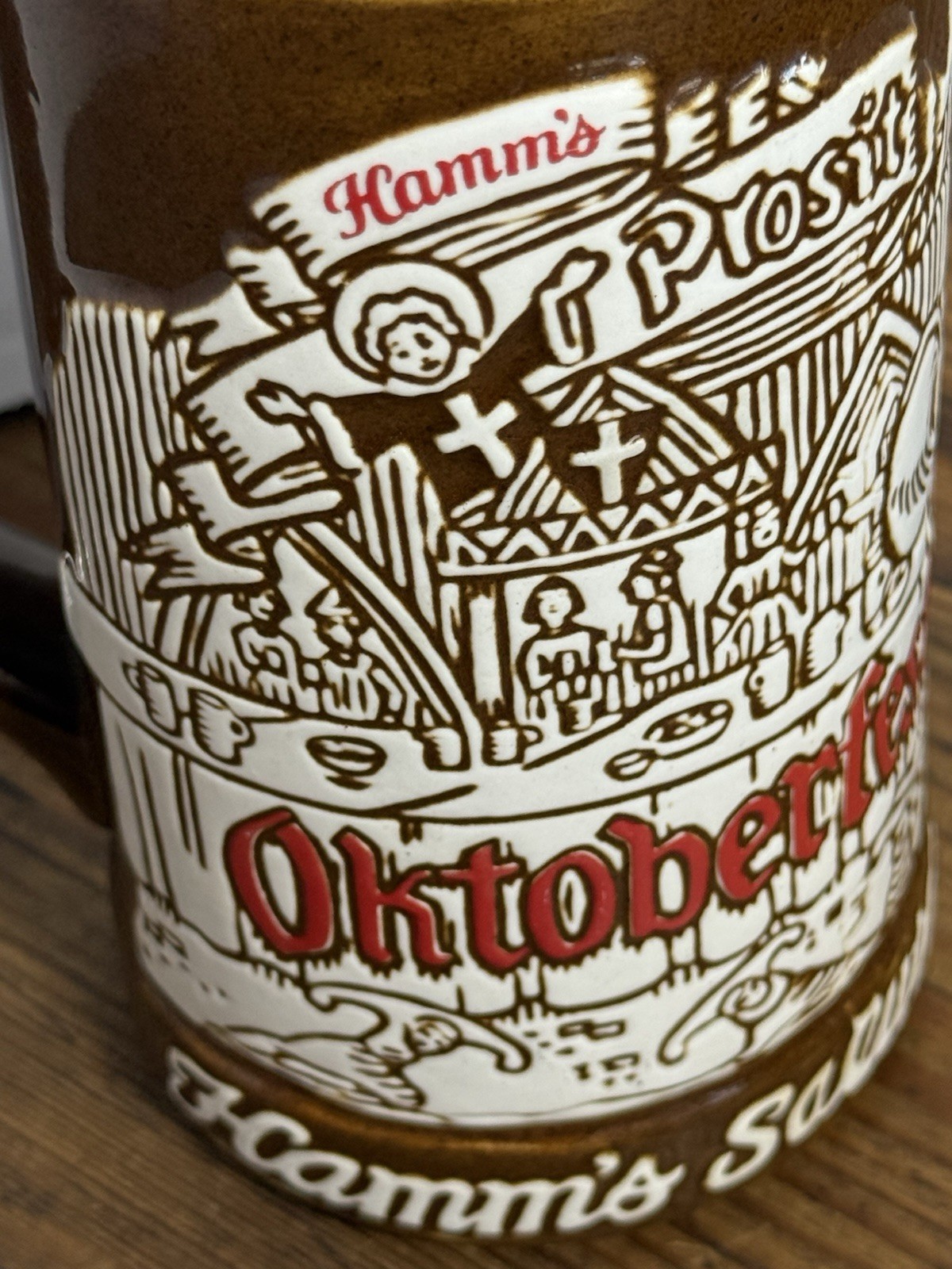 Vintage Hamm's Beer Stein Mug 1973 Oktoberfest Salutes Ceramarte Brazil Bear (C)