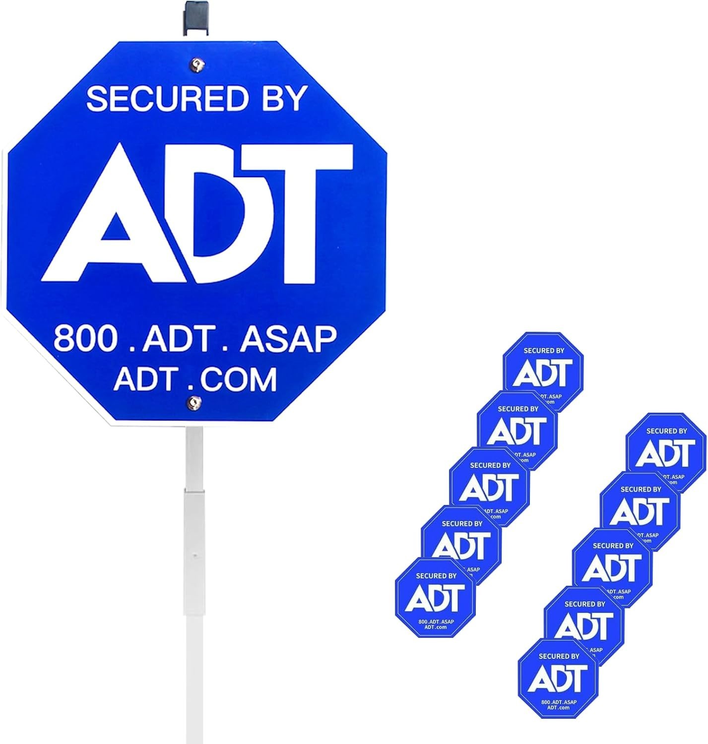 28ADT Security Signs for Yard with Stake & 10 Pcs ADT Window Stickers, 100% Alum