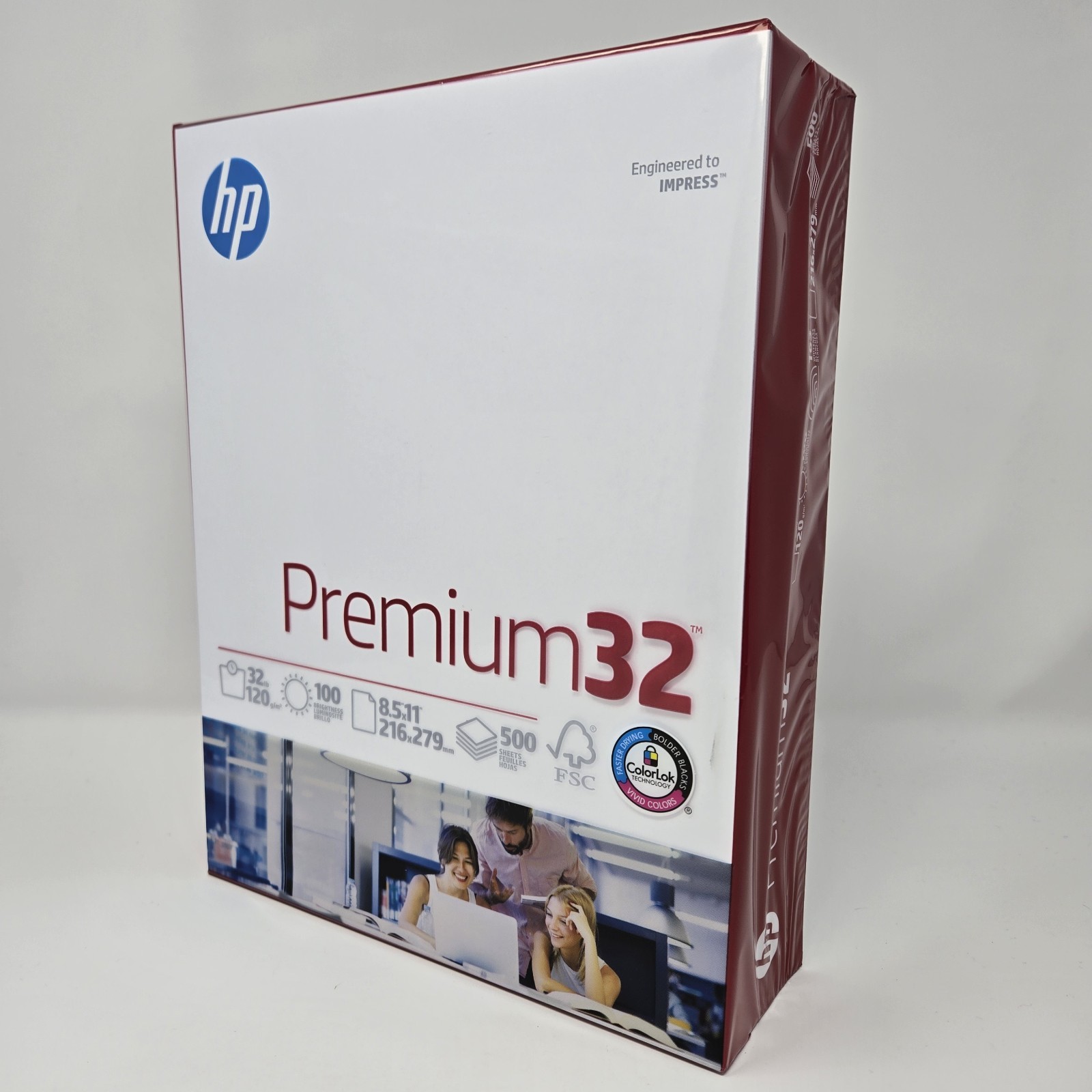 HP Papers Premium32 Copy Paper, 100 Bright,  8.5" x 11", White, 500 Sheets/Ream