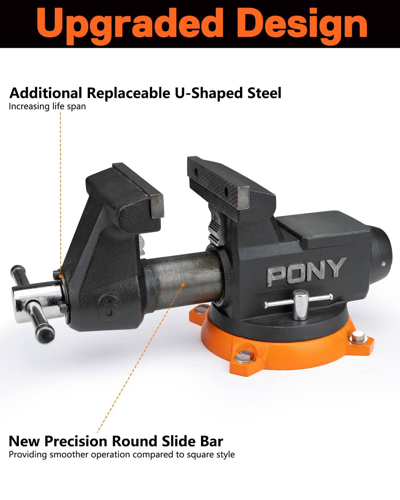 PONY 6" Heavy Duty Bench Vises 8800LBS Clamp Force Workbench Vise 360° Rotatable