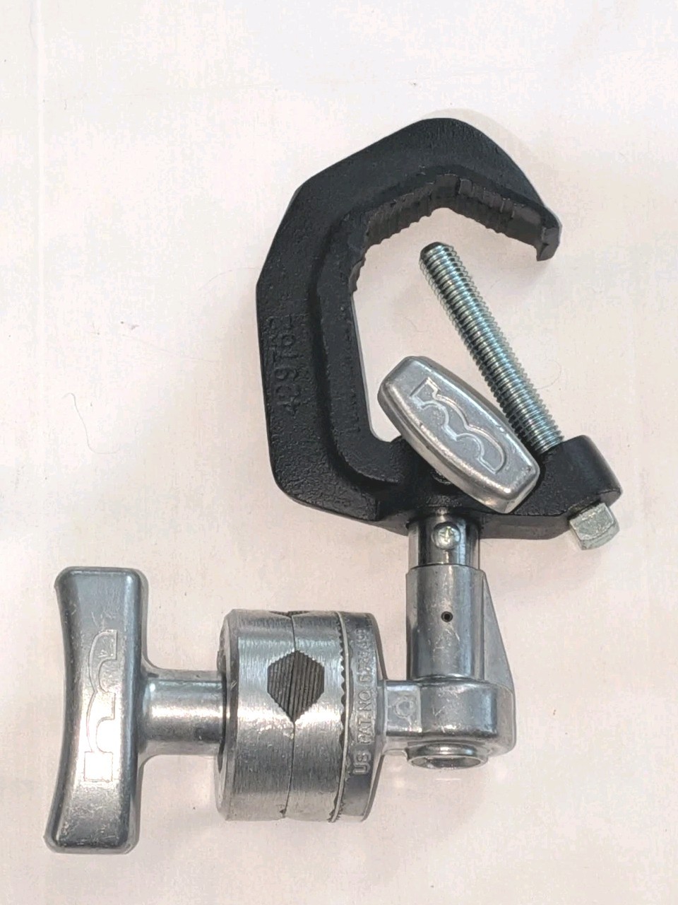 (2) MATTHEWS 429762 Studio Light Hanger Beam CLAMPS w/ MSE Hollywood Grip Heads