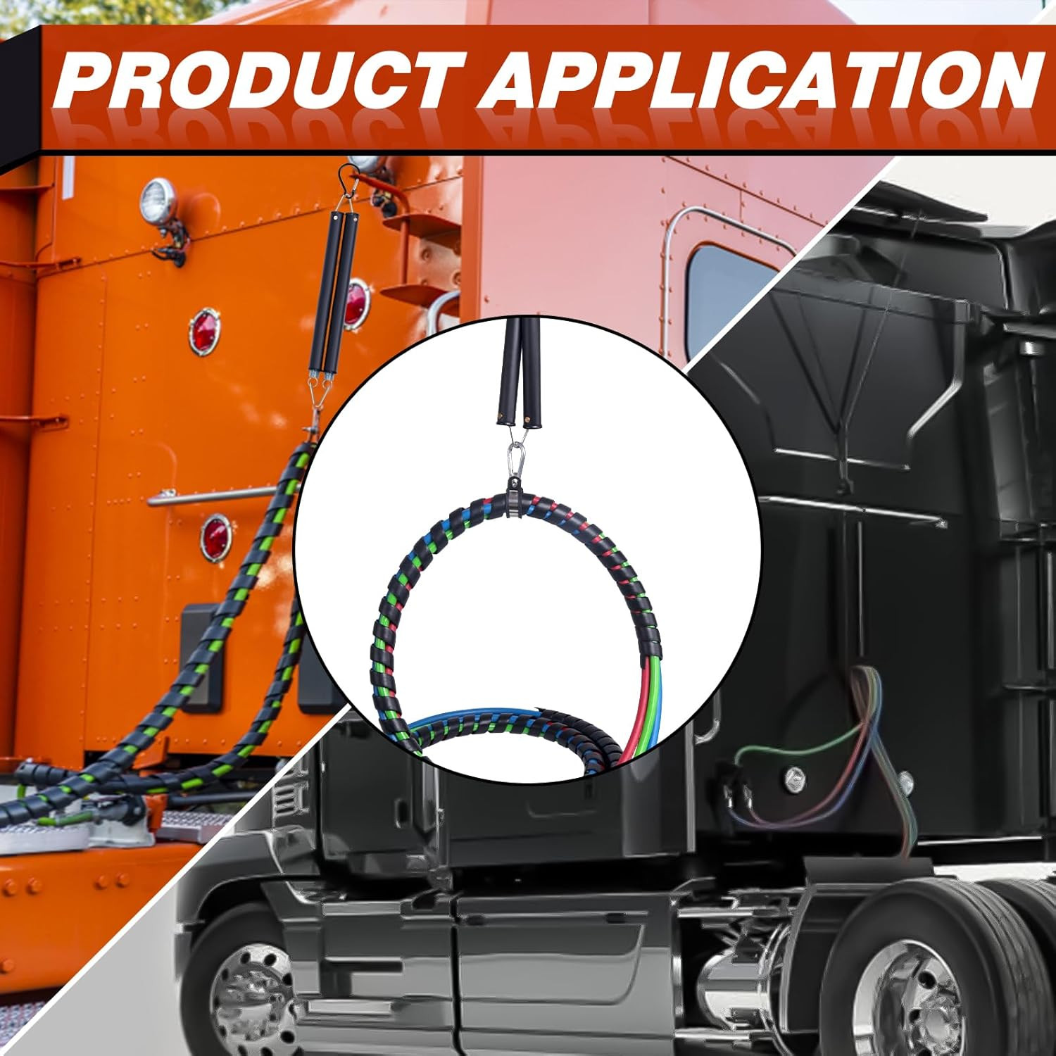 Heavy Duty 16" Tender Spring Kit 3-in-1 Air Line Holder for Semi Truck Trailer