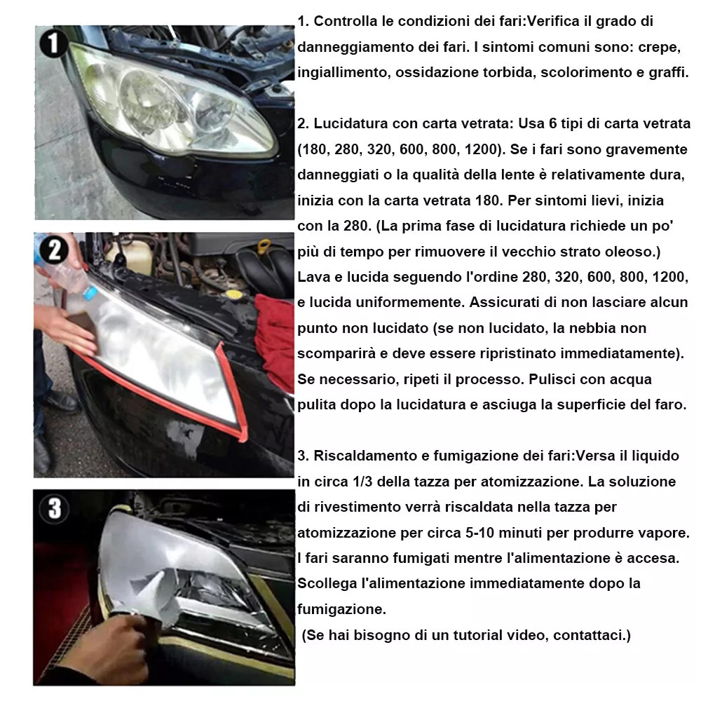 Car Headlight Restoration Kit Polymer Chemical Polishing Repair Liquid 300g Set