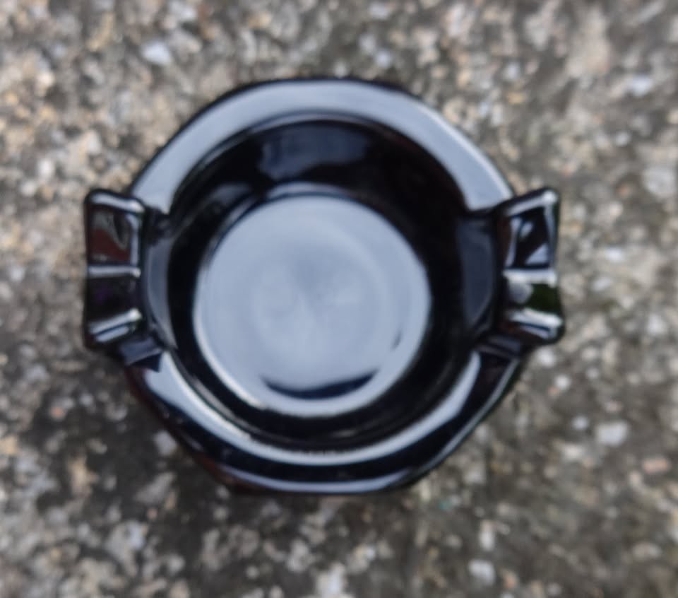 Glossy, Black Amethyst Glass TUB Open Salt Dip, Cellar, Dish!