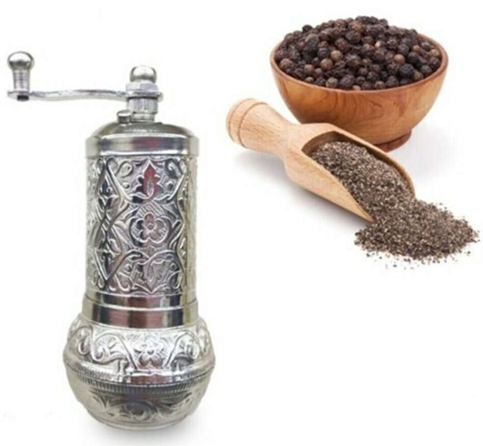 4.3'' Pepper Salt Spice Seed Mill Grinder New Silver Color Turkish
