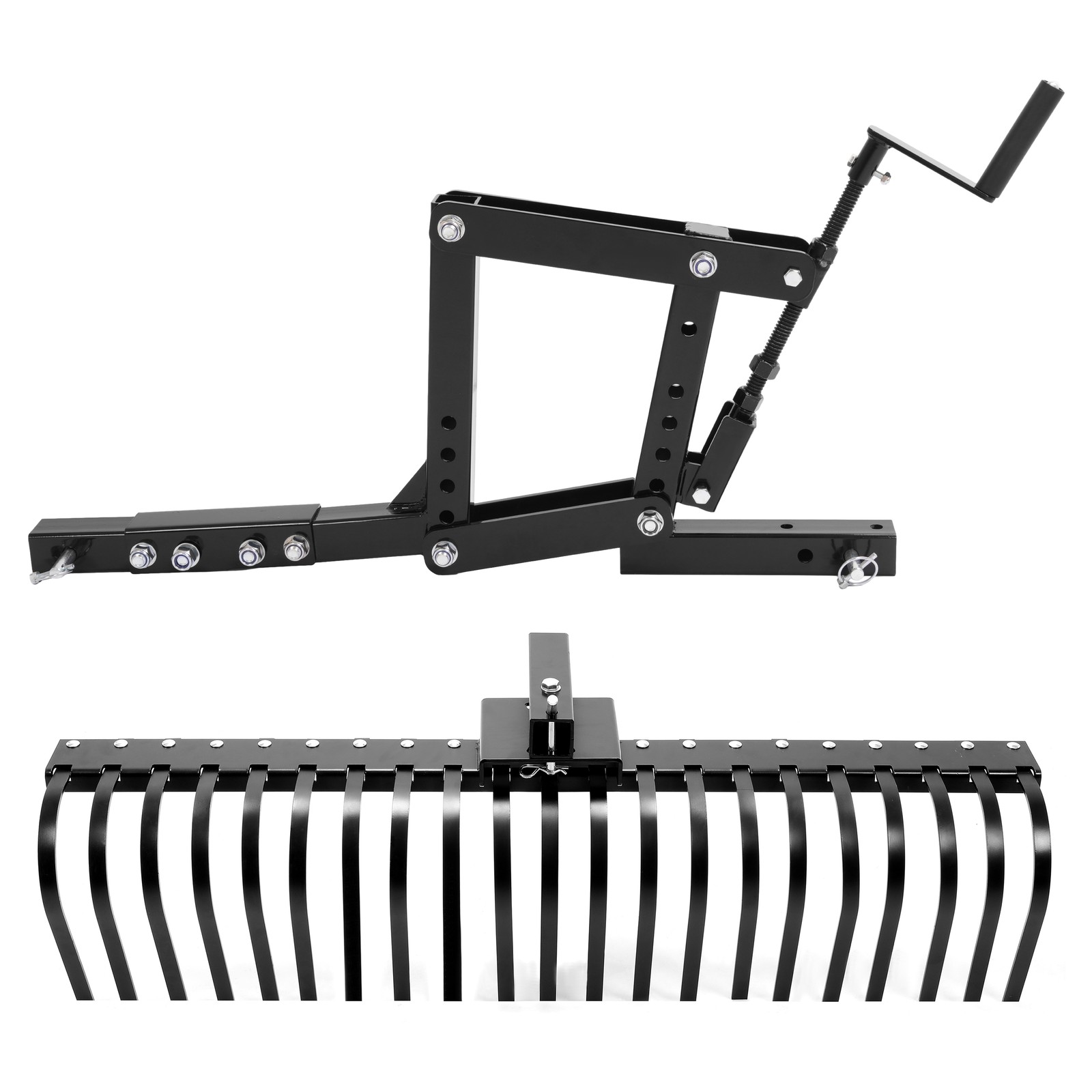 For ATV UTV Lawn Garden Tractors 60" Landscape Rake W/1 Point Hitch Lift Steel