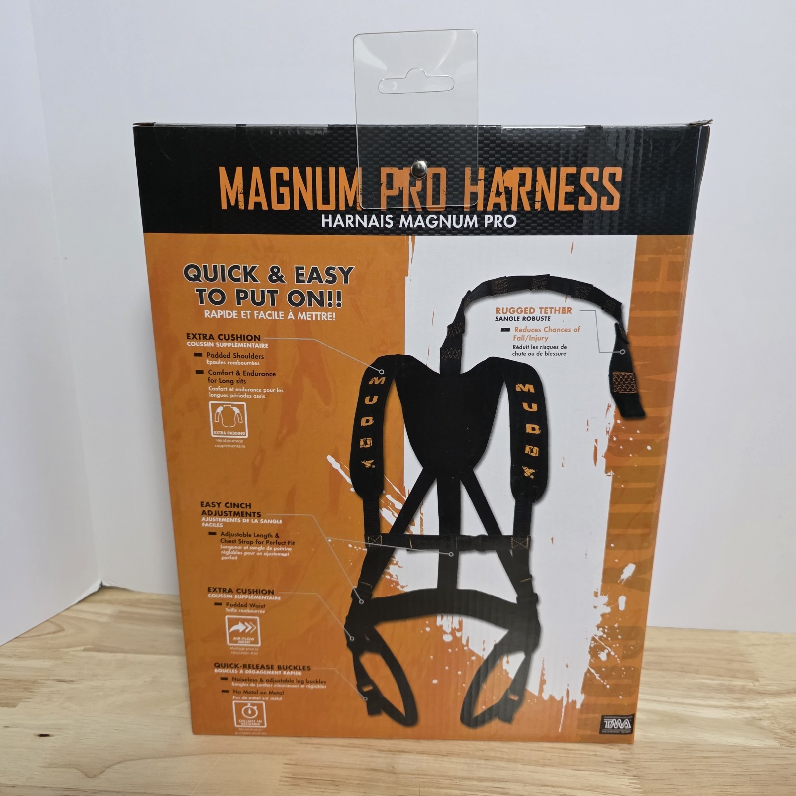 Muddy Outdoors Magnum Pro Padded Adjustable Treestand Harness System, Black