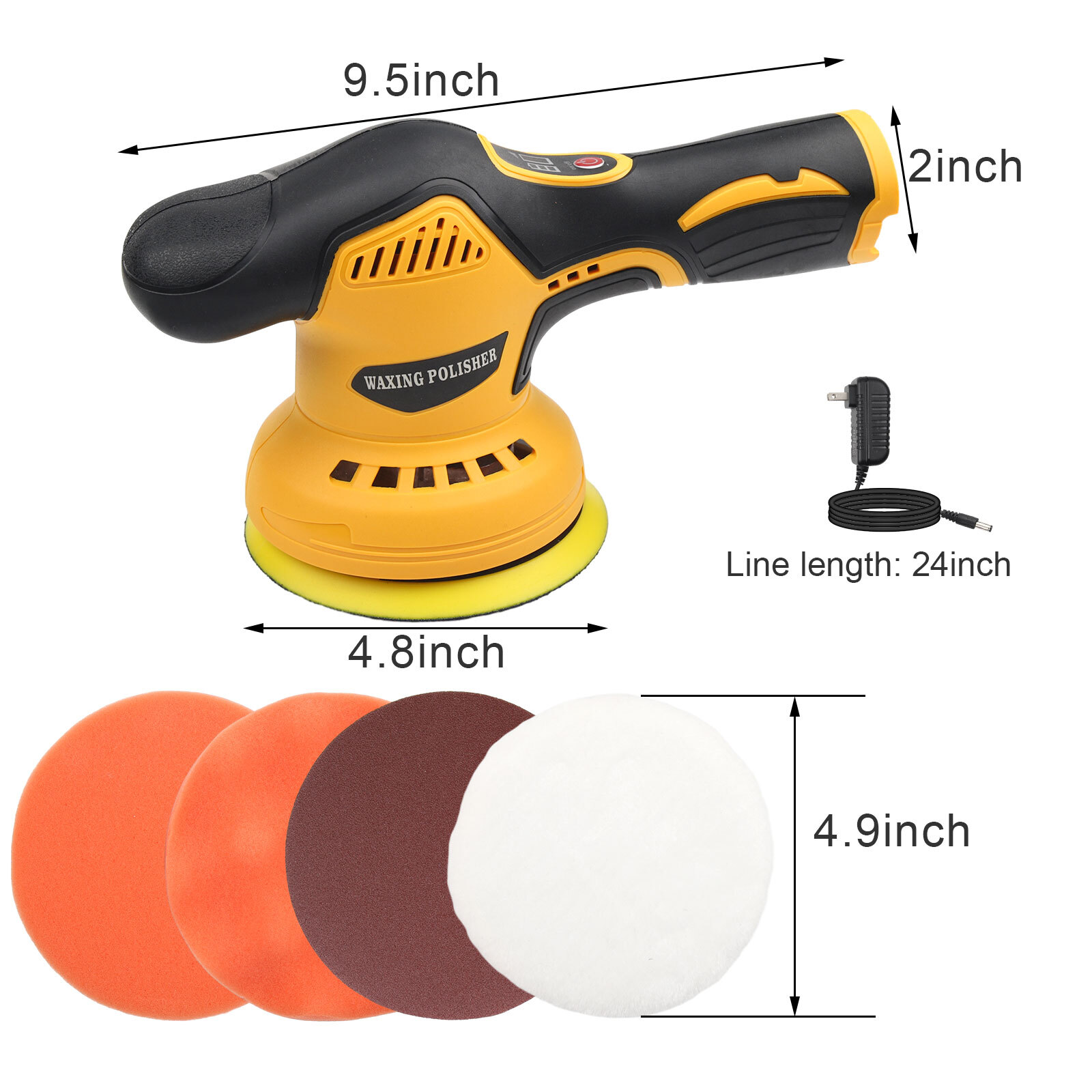 Dual Action Car Polisher Buffer Machine Cordless 5" Sander Polishing Kit Battery