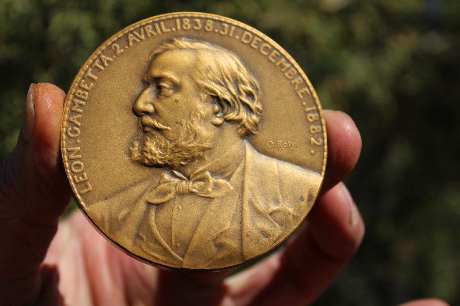 Art Medals Bronze  LEON. GAMBETTA    O.  Roty  - Beautiful   FINE Condition