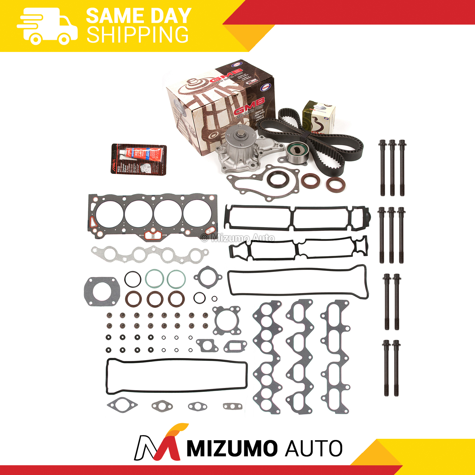 Head Gasket Set Timing Belt Kit Water Pump Fit 88-92 Chevrolet Toyota 4AGE