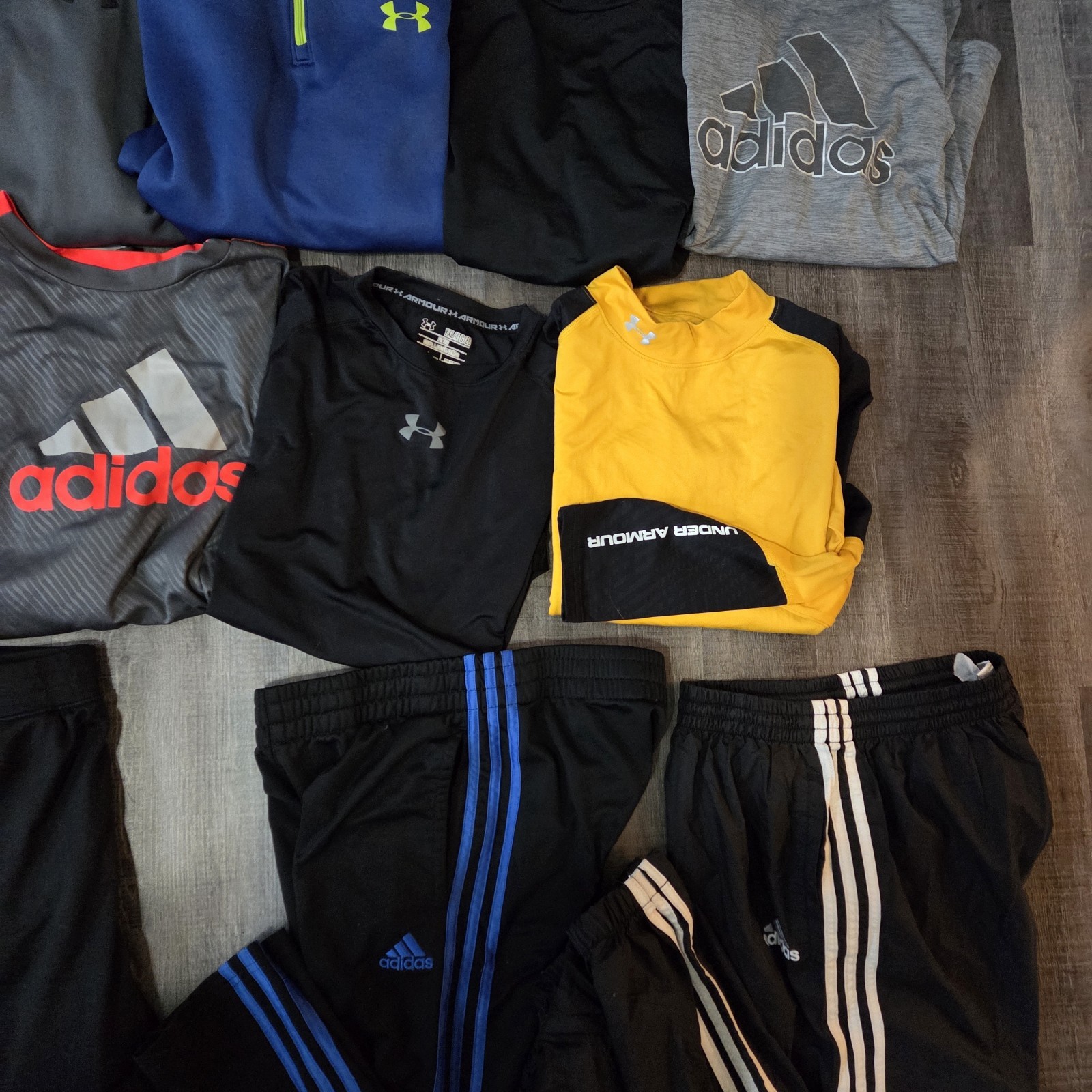 NIKE UNDER ARMOUR ADIDAS Boy's XL Athletic Lot Of Pants Long Slv Shirts 20 Pc