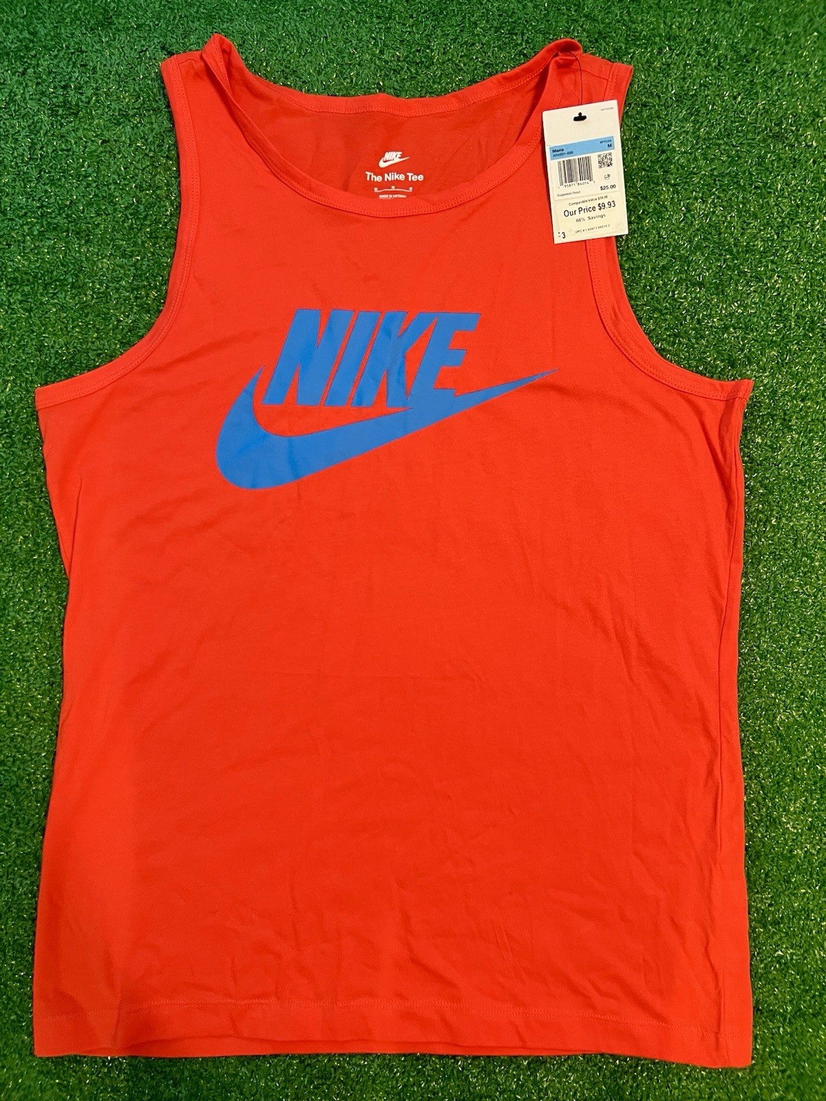 Nike Tank Top Mens M Light Crimson Swoosh Muscle Gym Running Workout Pullover