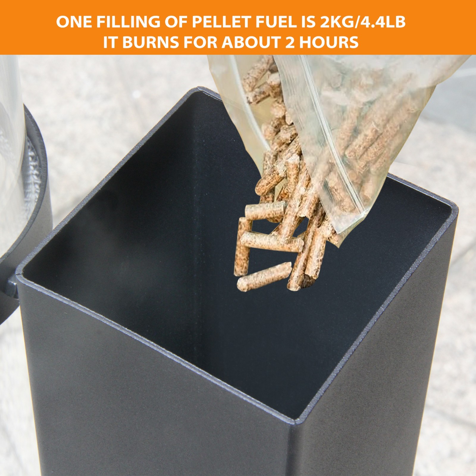 Portable Wooden Pellet Fire Pit with Safety Cover and Glass