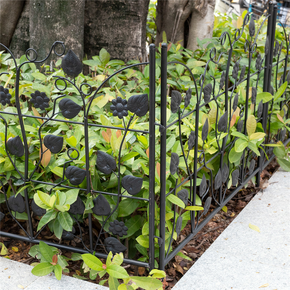 5-Piece Garden Fence Steel Border Garden Landscape Fencing Edge Section 24"x10ft