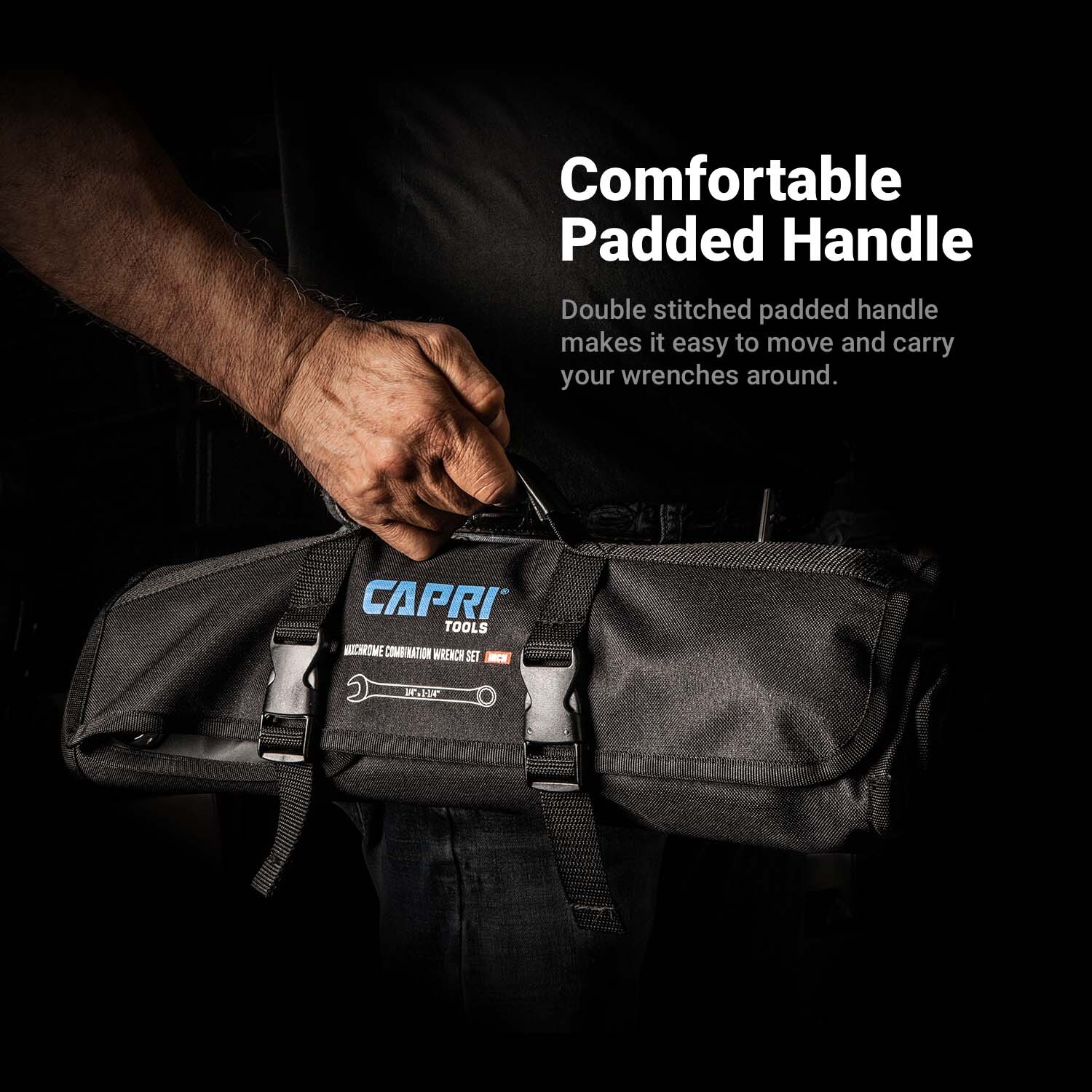 Capri Tools Wrench Roll Up Pouch, SAE, 17 Pockets