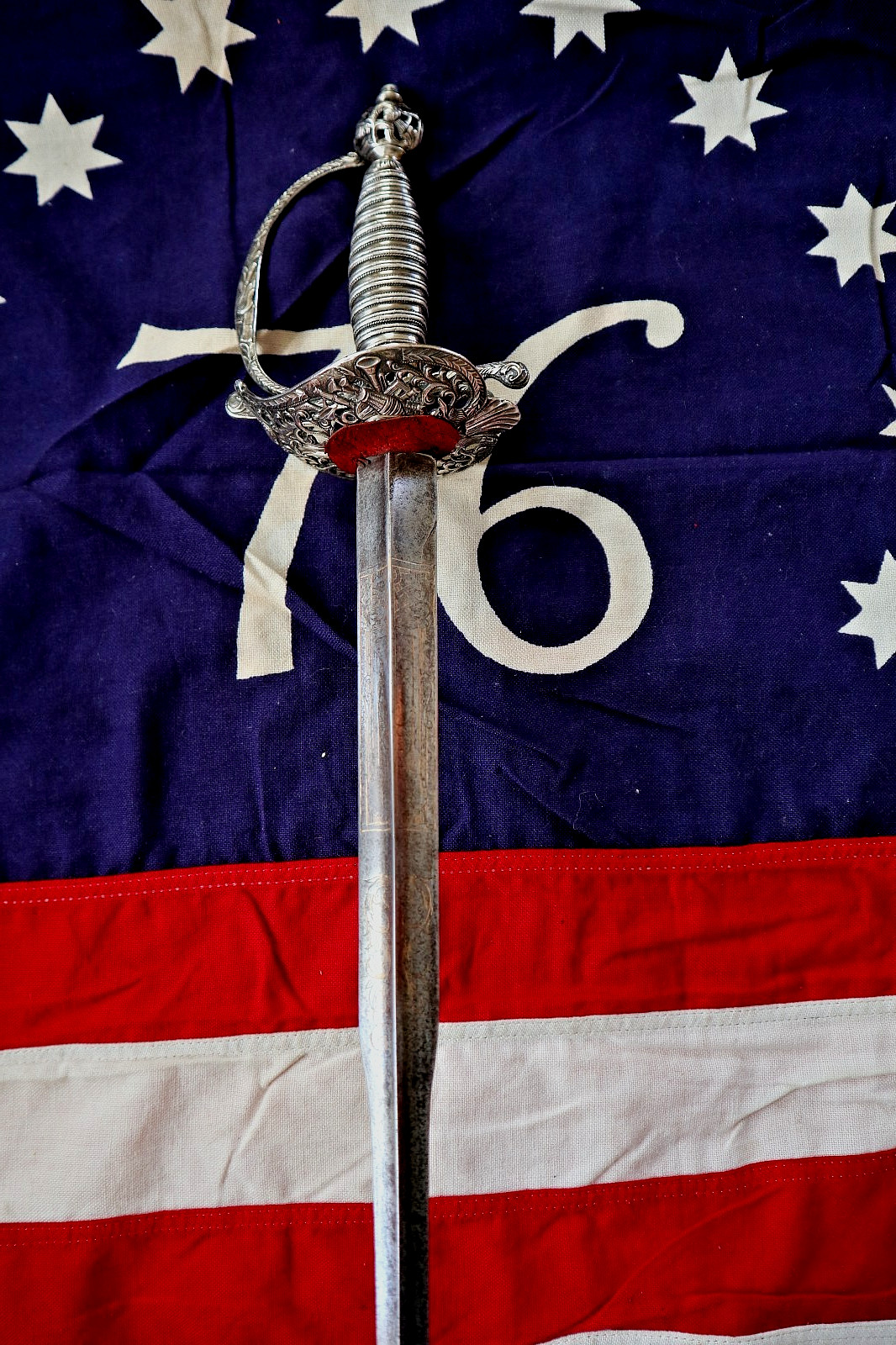 FRENCH INDIAN WAR REVOLUTIONARY WAR SILVER HILT SMALL SWORD HALLMARKED 1762