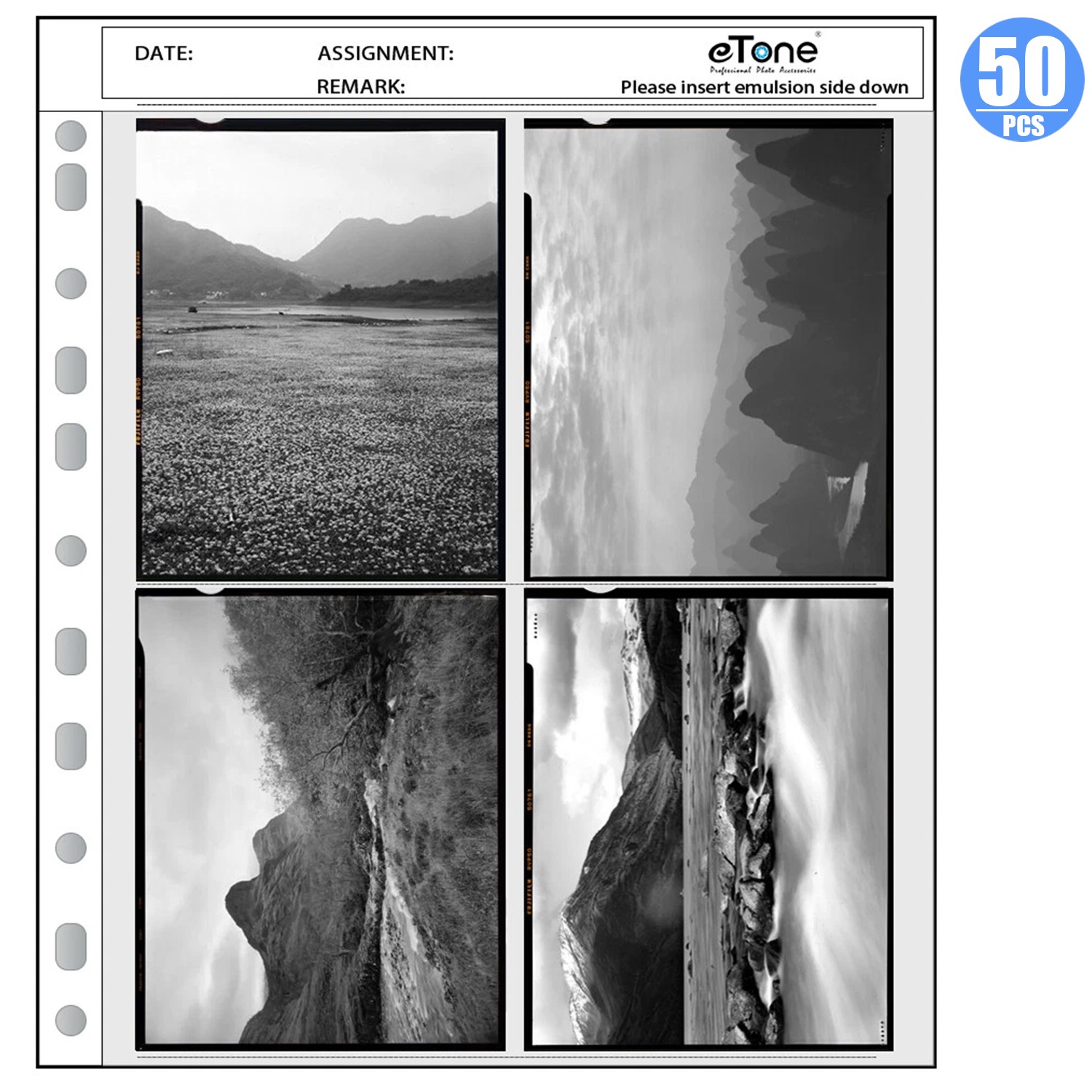 4x5 Film Negative Storage Page Acid-free Preservers Photo Archival Bag 50 Sheets