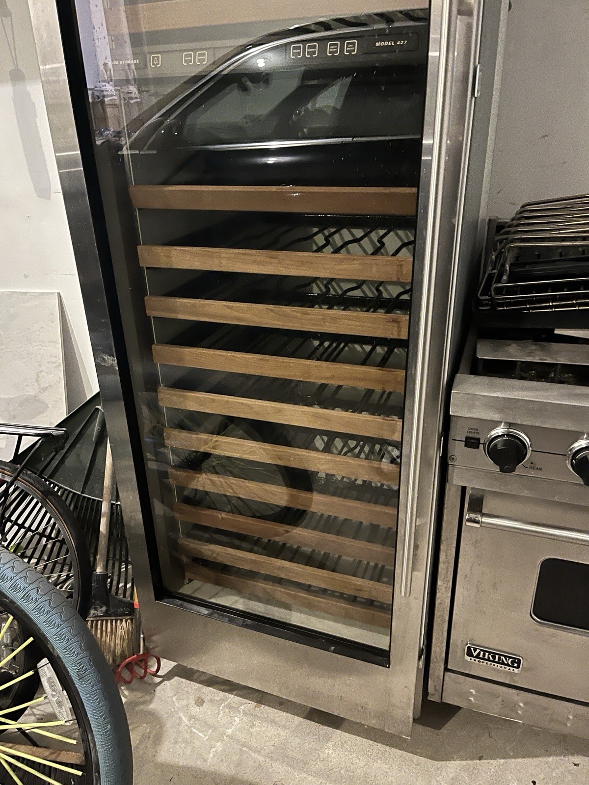 Sub Zero Wine Refrigerator 2 Zone Wine Cooler with Glass Door Stainless Steel