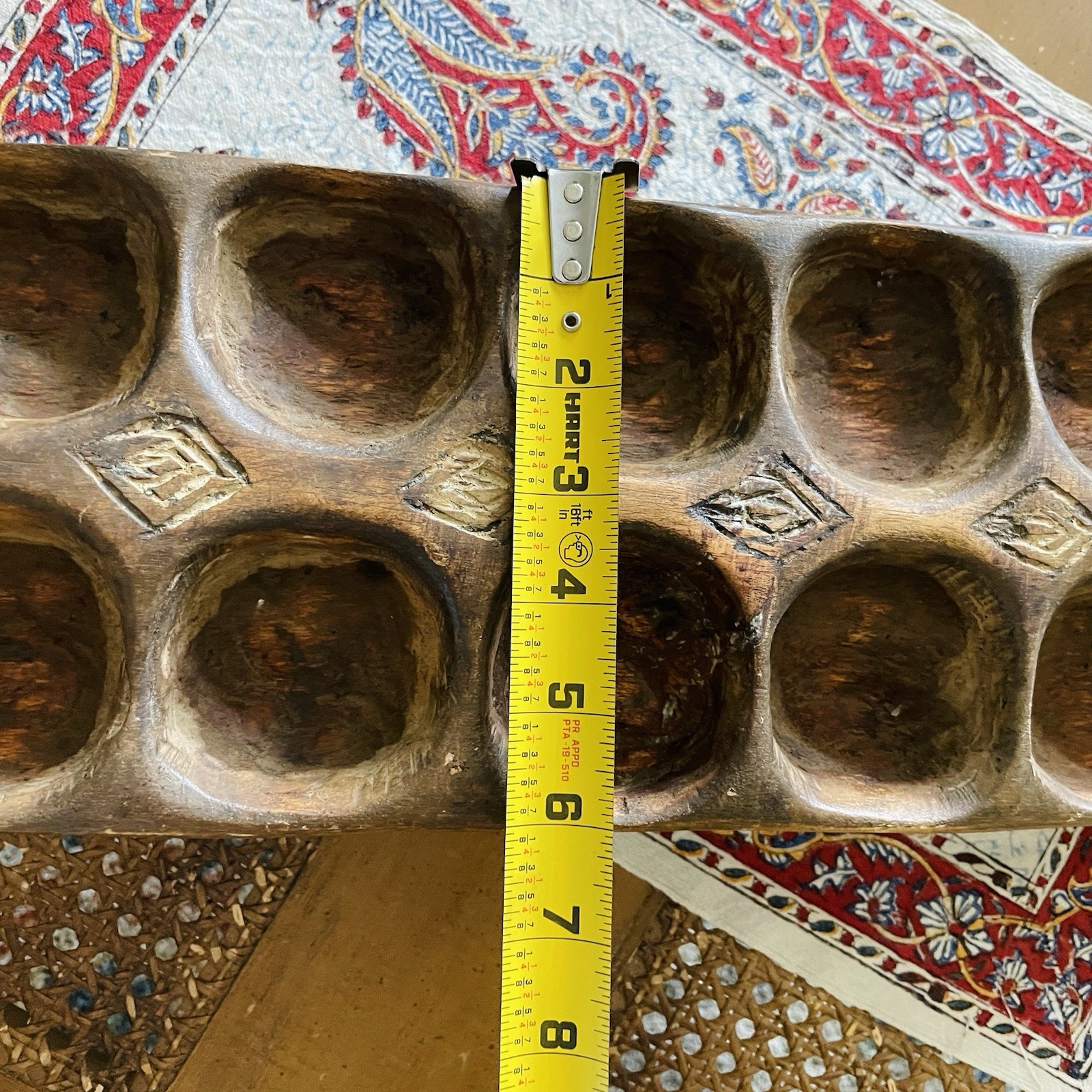 Antique Hand Carved African Woman Man Figural Mancala Game Board Tribal Art