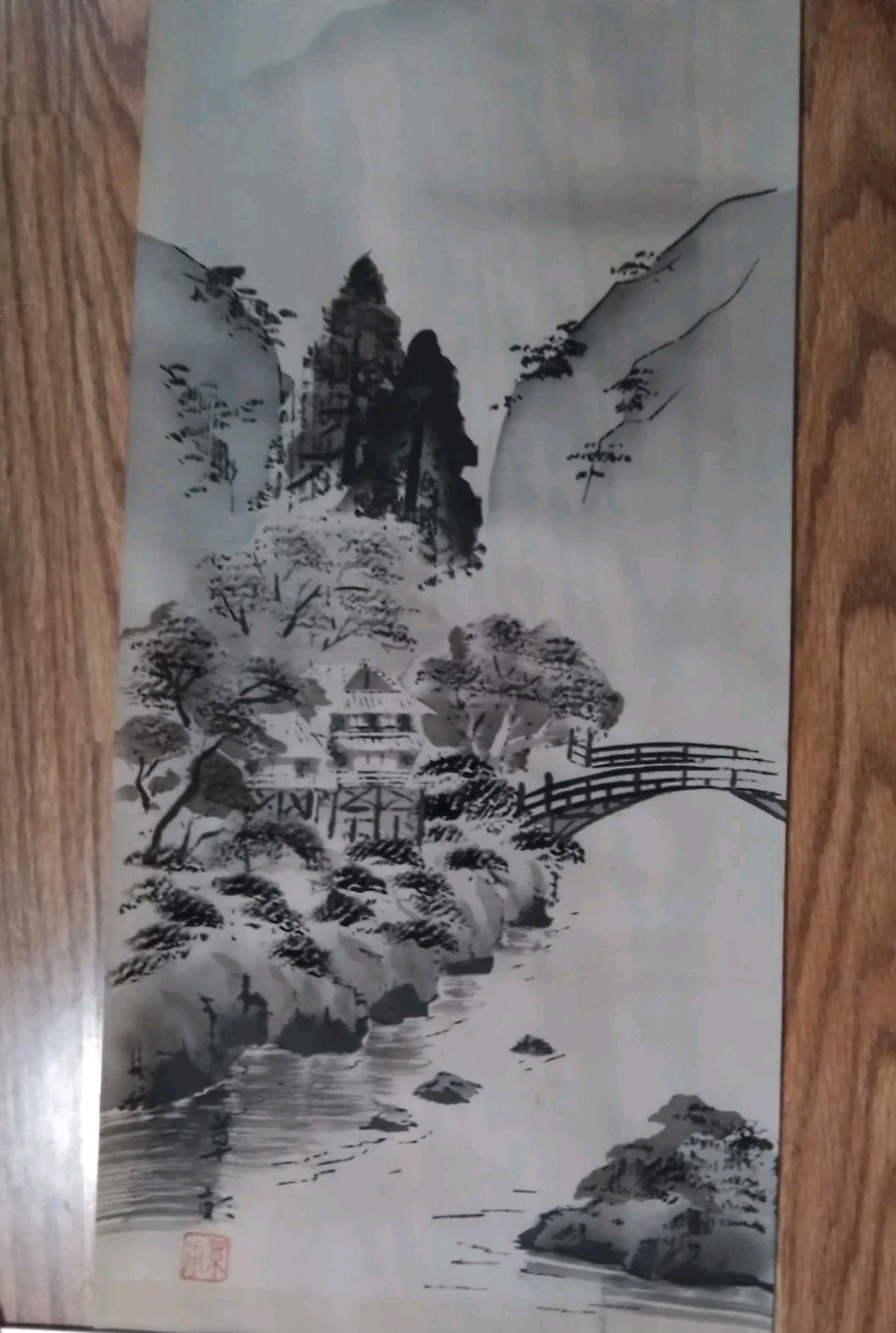 Vintage Japanese Kakejiku Inkwash Paintings 3 Scrolls