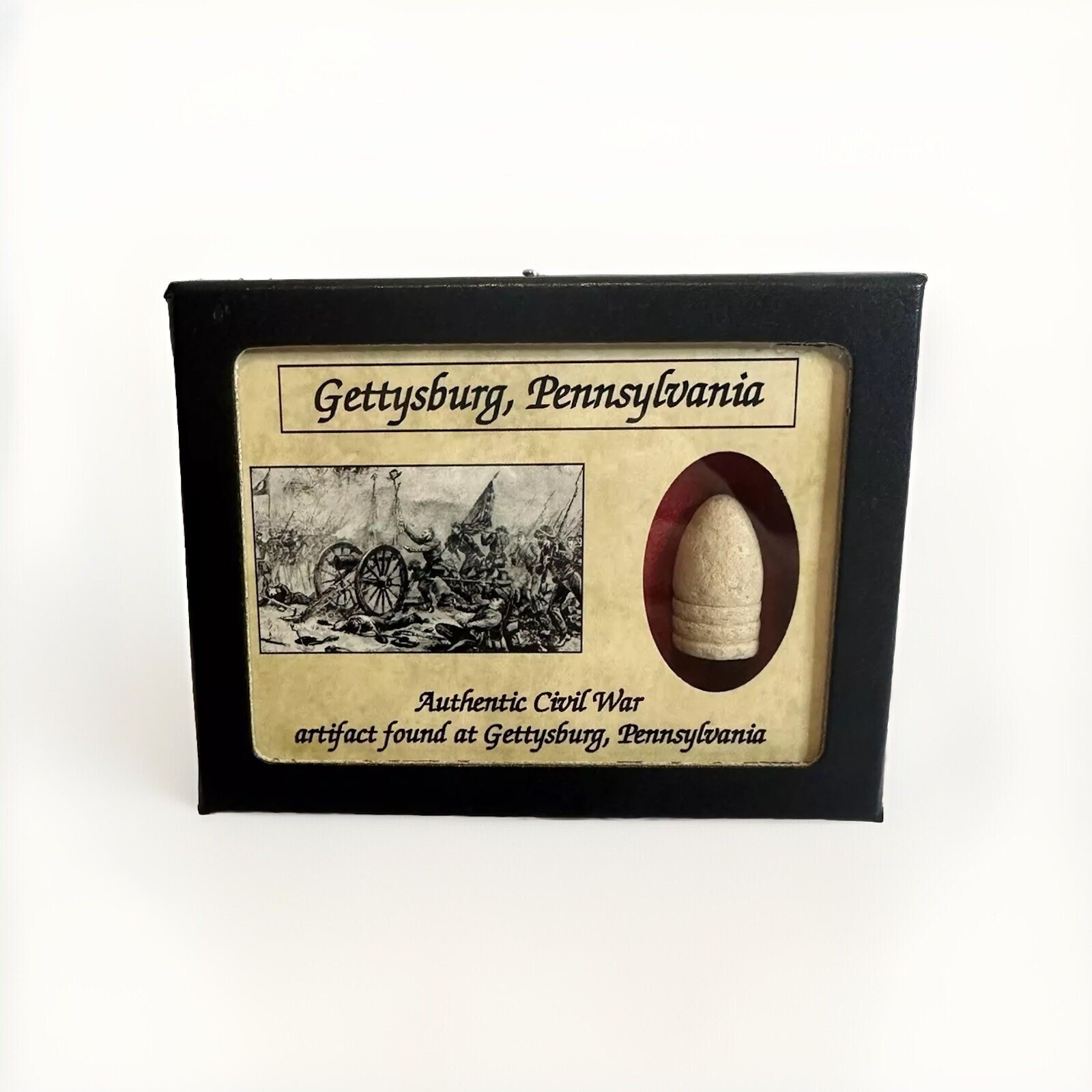 Civil War Bullet Relic from The Battle of Gettysburg with Display Case!