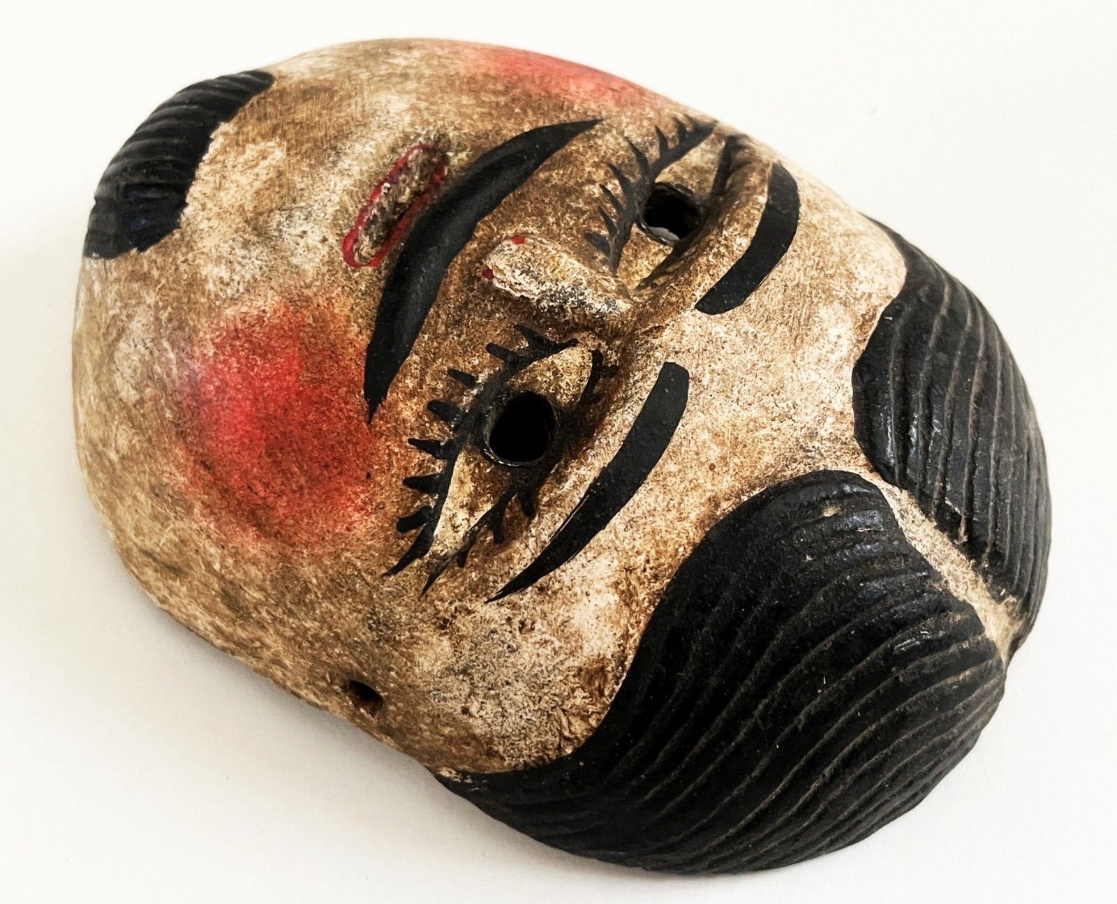 VTG MEXICAN HIDALGO JUANEGRO CUANEGRO JUAN NEGRO FOLK ART HAND CARVED DANCE MASK