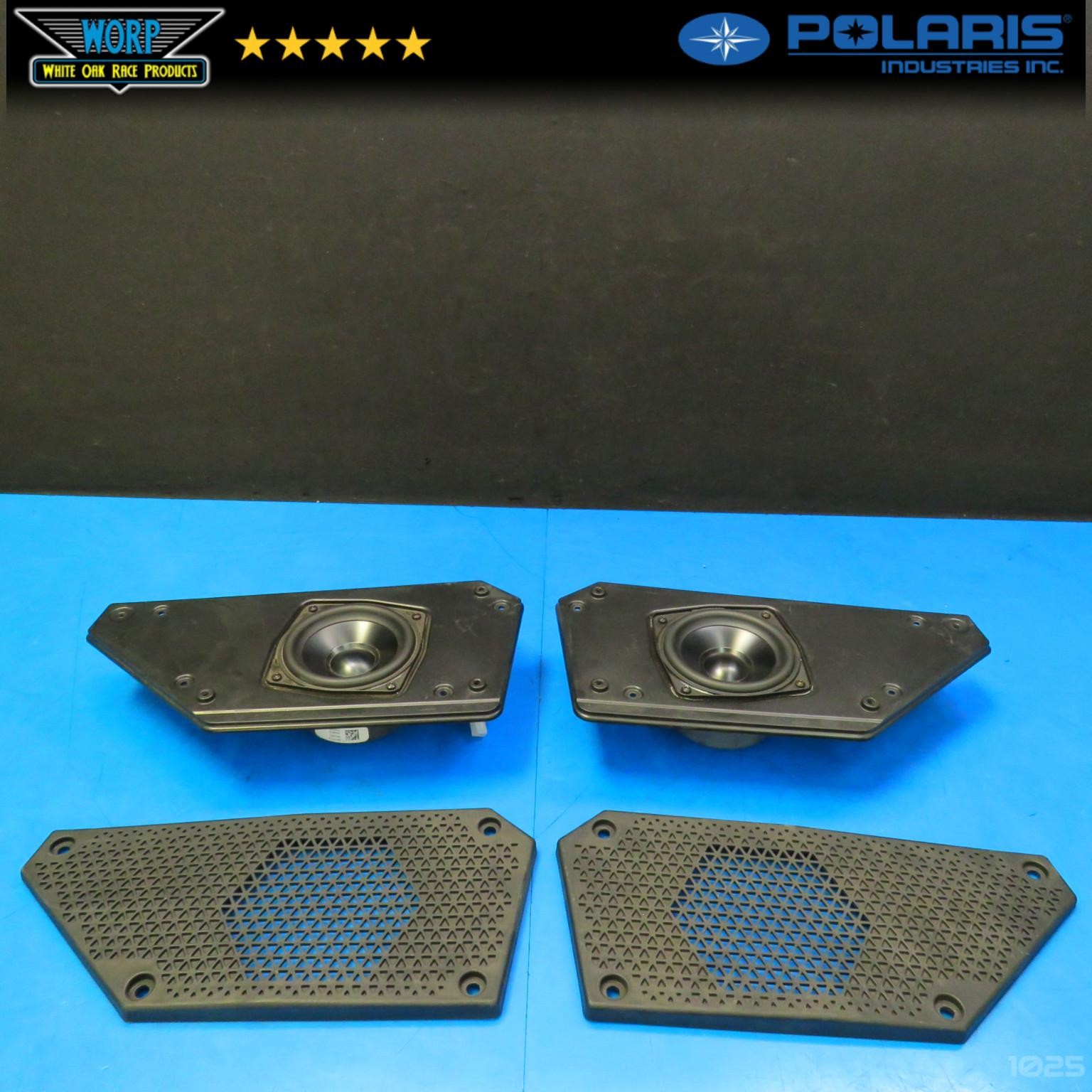 24-25 POLARIS XPEDITION MID WOOFER SET W/ MOUNTS GRILLES SPEAKERS  GENUINE OEM