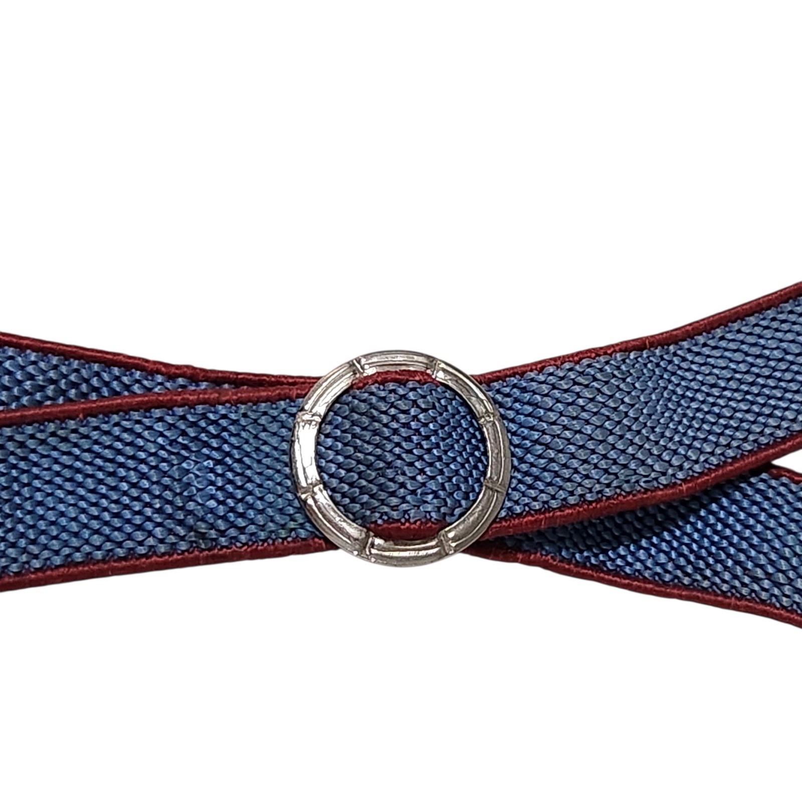 Vintage Baby Toddler Suspenders Elastic Blue Boy Silver Tabs