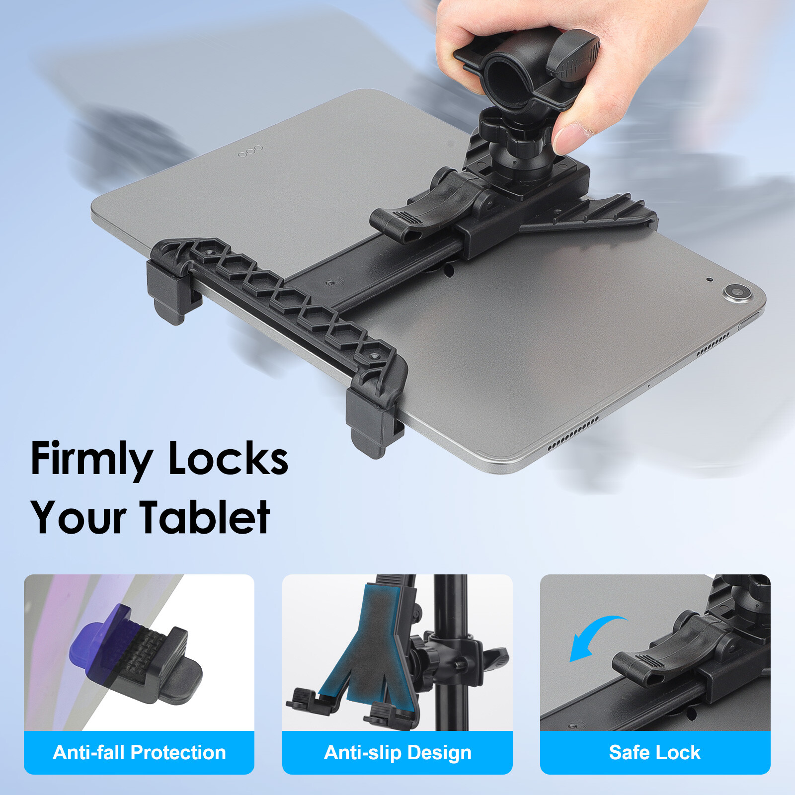 Music Microphone Stand Holder Mount For 7-11" Tablet iPad Air Phone Samsung Tab