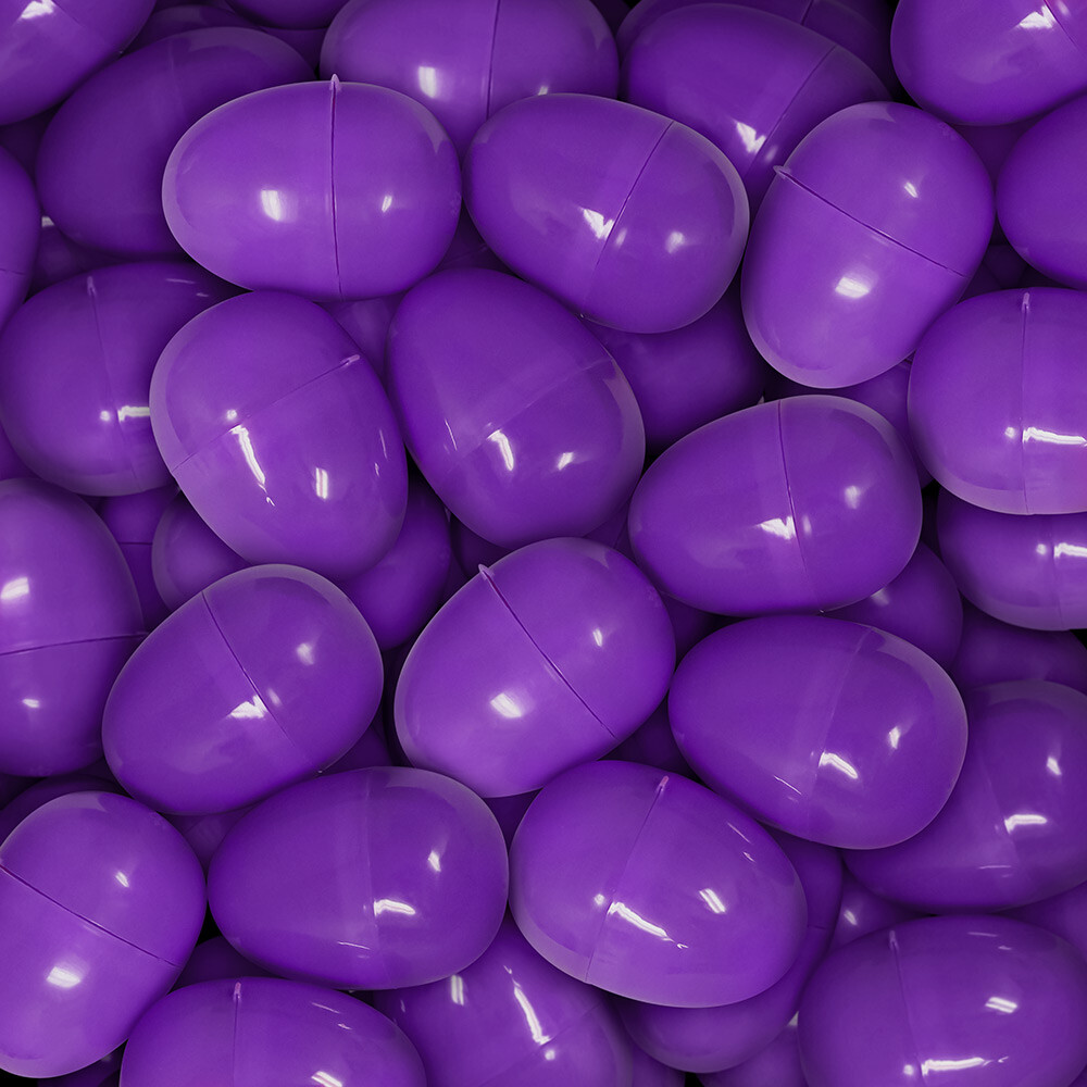 24 EMPTY PURPLE PLASTIC EASTER VENDING EGGS 2.25 INCH, BEST PRICE FASTEST SHIP!!