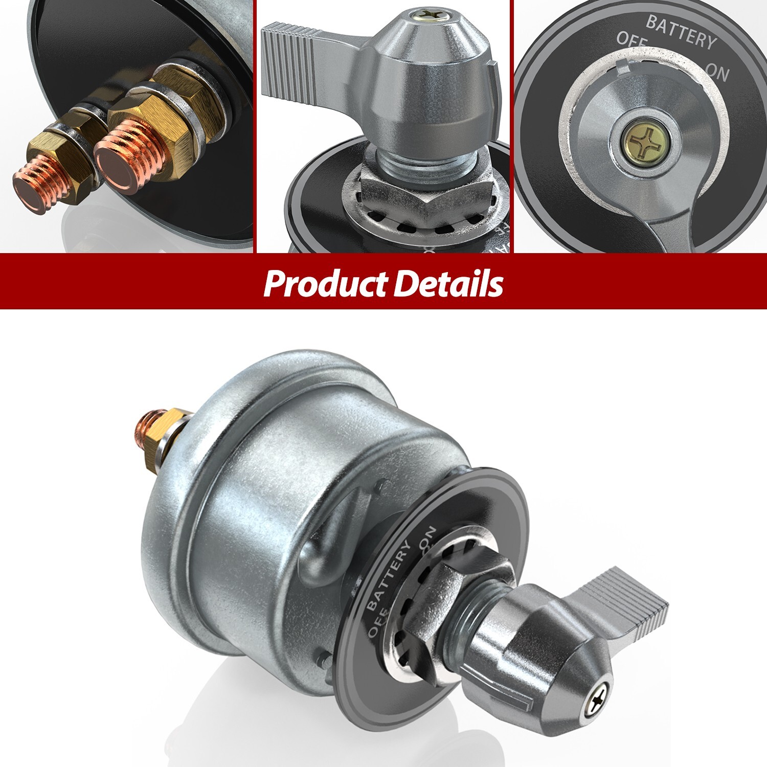 300A 12V High Current Master Battery Disconnect Switch Heavy Duty Power Cut Off