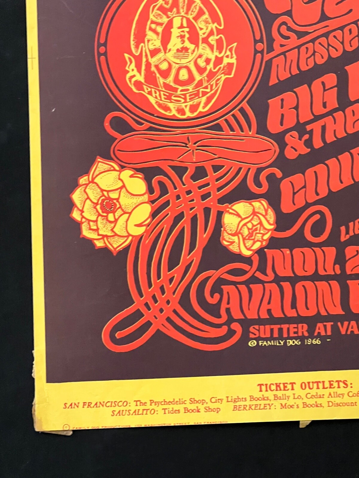 FD 36-3 Janis Joplin Thanksgiving Weekend 1966 Original Concert Poster Avalon
