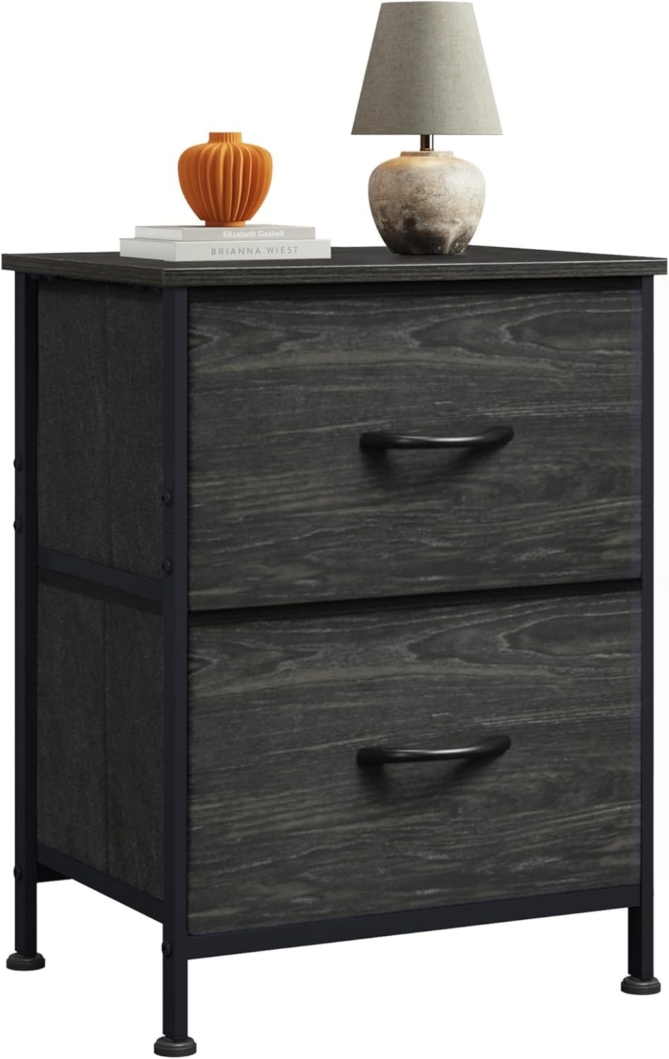 Night Stand, Small Dresser with Drawers, Dresser for Bedroom with 2 Fabric Dr...