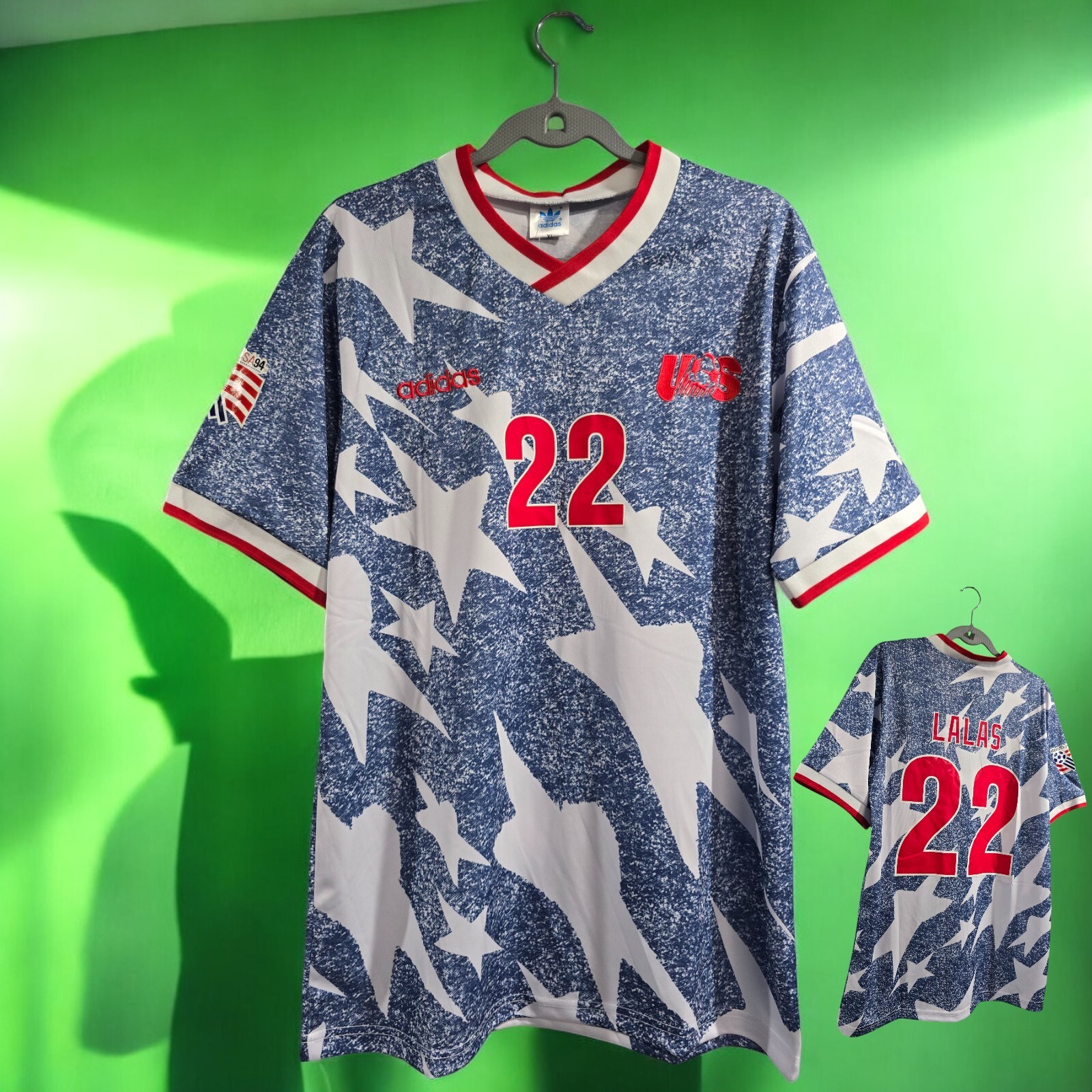 National Team USA Away - World Cup 1994 - Soccer - LALAS #22 - XL (Run Small)