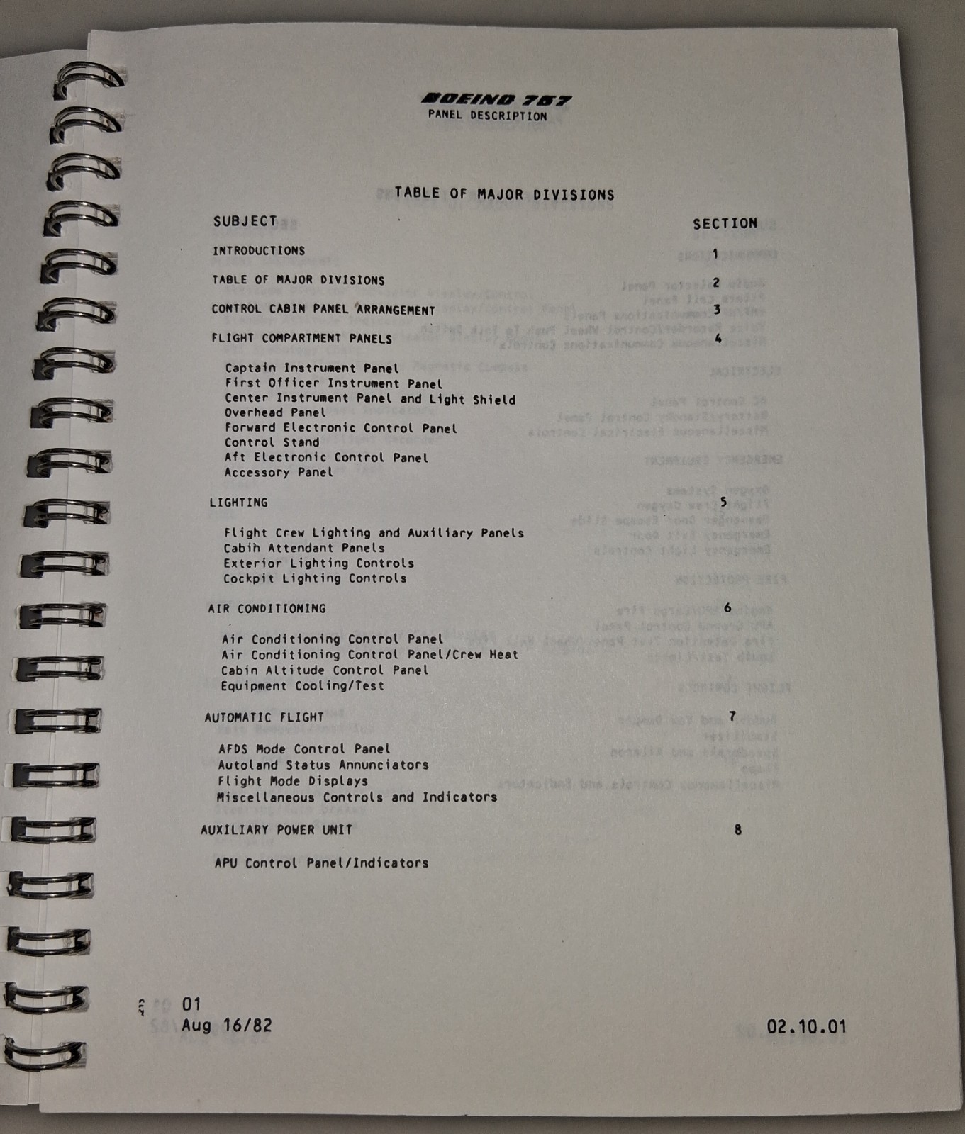 Boeing 757 Panel Description Maintenance Training Manual 1984 Airplane Book
