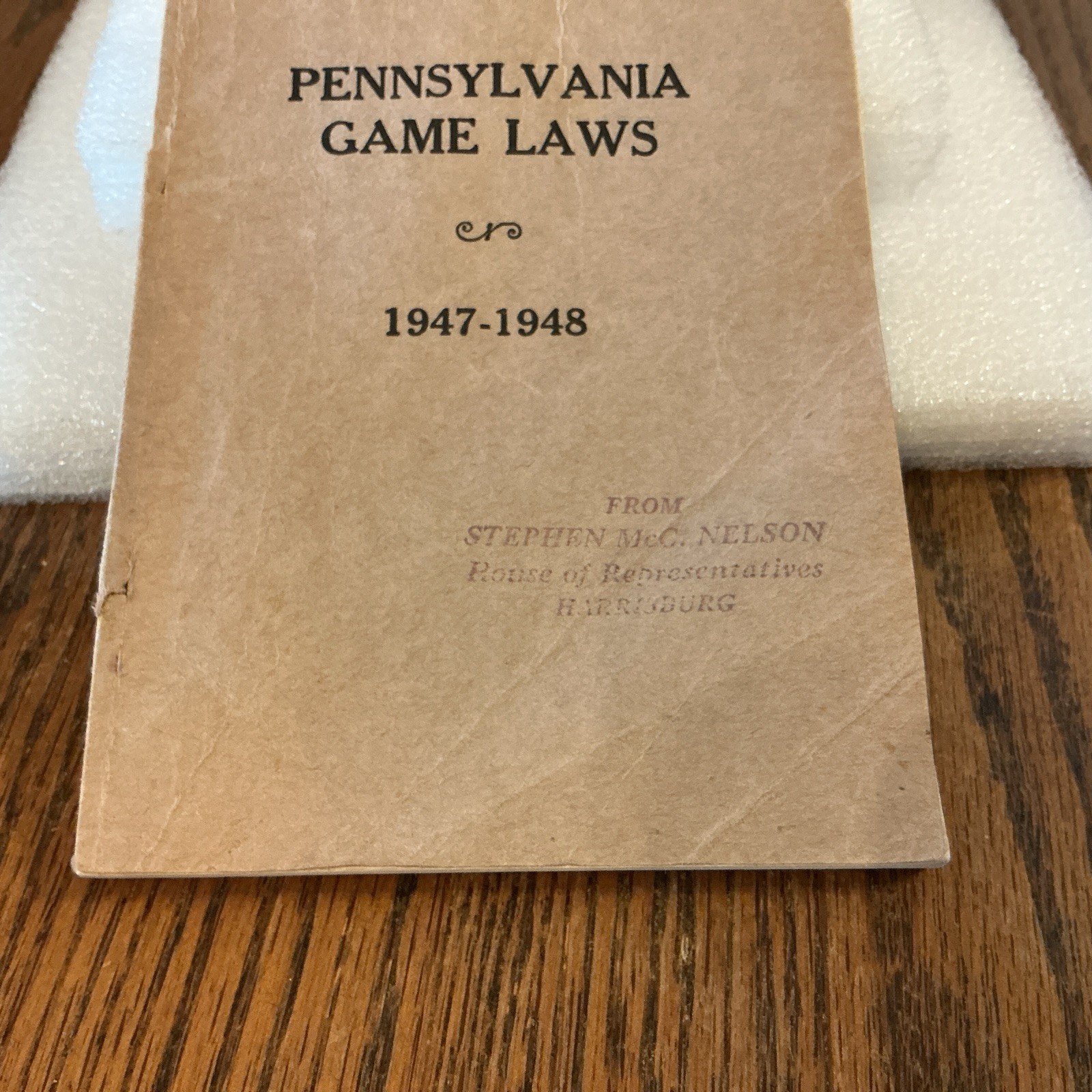 Vintage 1947-48 Pennsylvania Game Laws,used condition