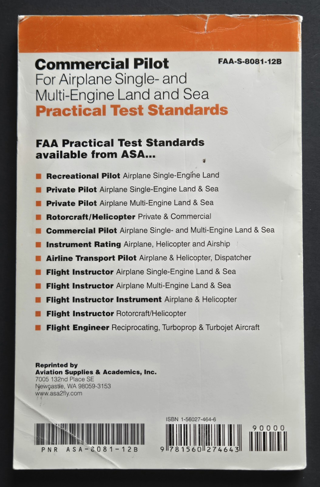 ASA Practical Test Standards Flight Instructor Commercial Pilot Multi-Engine FAA