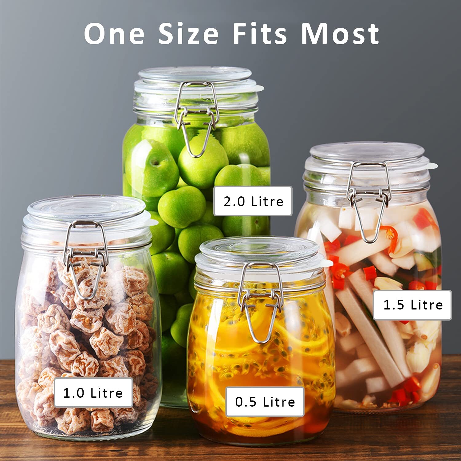 2 Piece Rubber Seal Ring for Glass Jars, Airtight Silicone Replacement Gasket