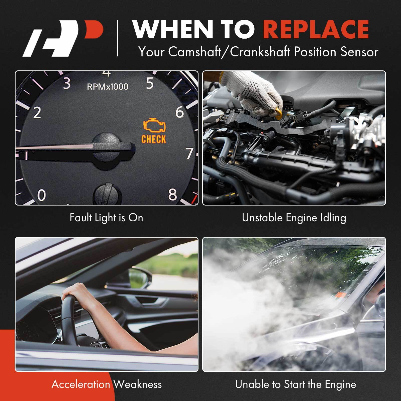 2 Camshaft & 1x Crankshaft Position Sensor for INFINITI G35 03-05 Nissan 3.5L